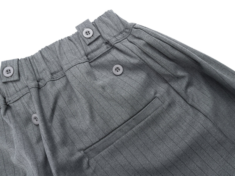 Dual-Button Pinstripe Wide-Leg Trousers | Relaxed Fit