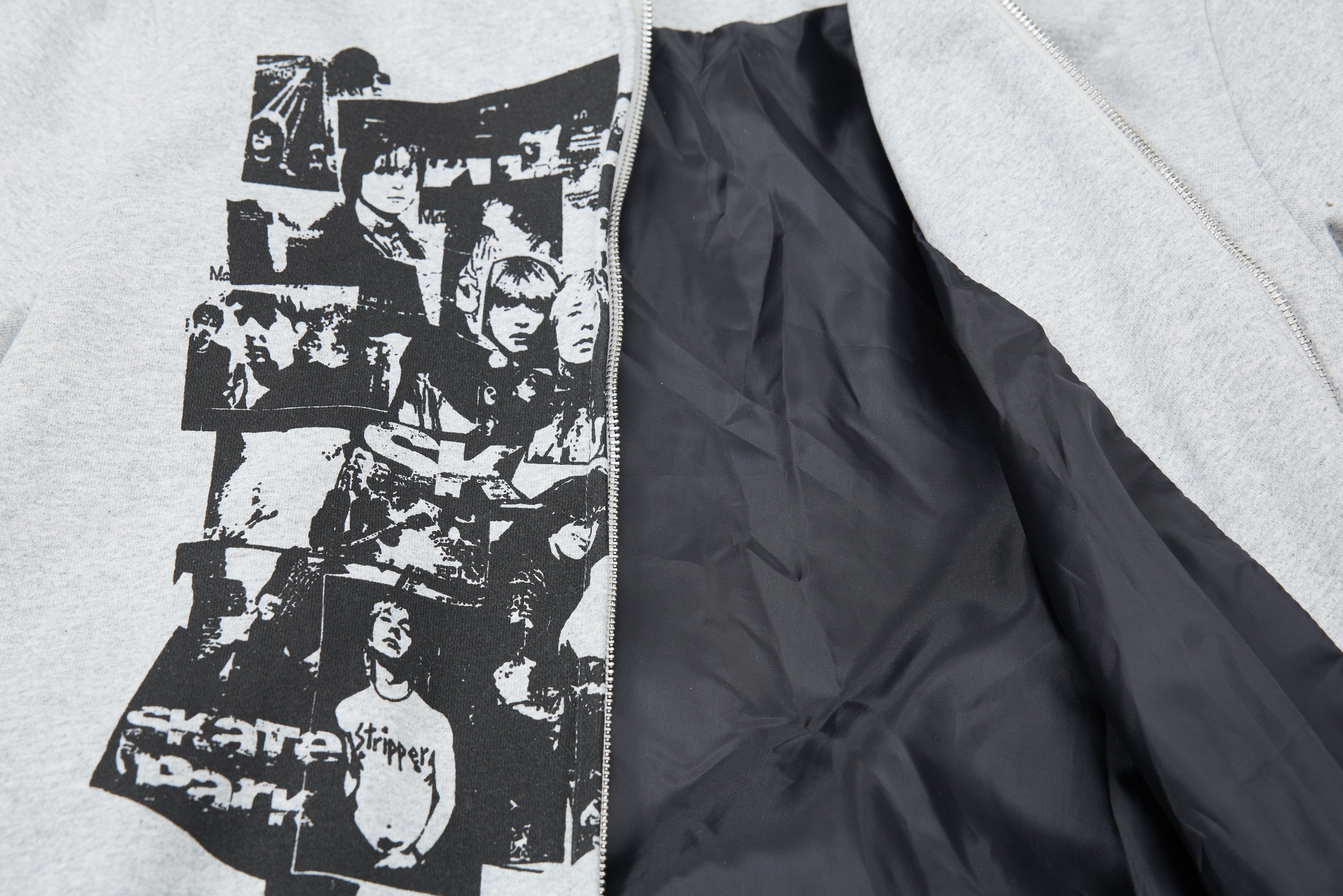 Retro Collage Print Zip-Up Hoodie | Punk Streetwear