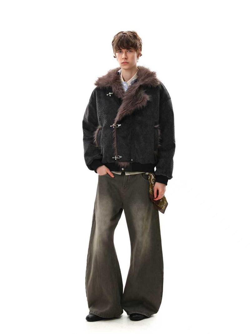 Omirad Fur-Trim Toggle Bomber Jacket | Winter Streetwear