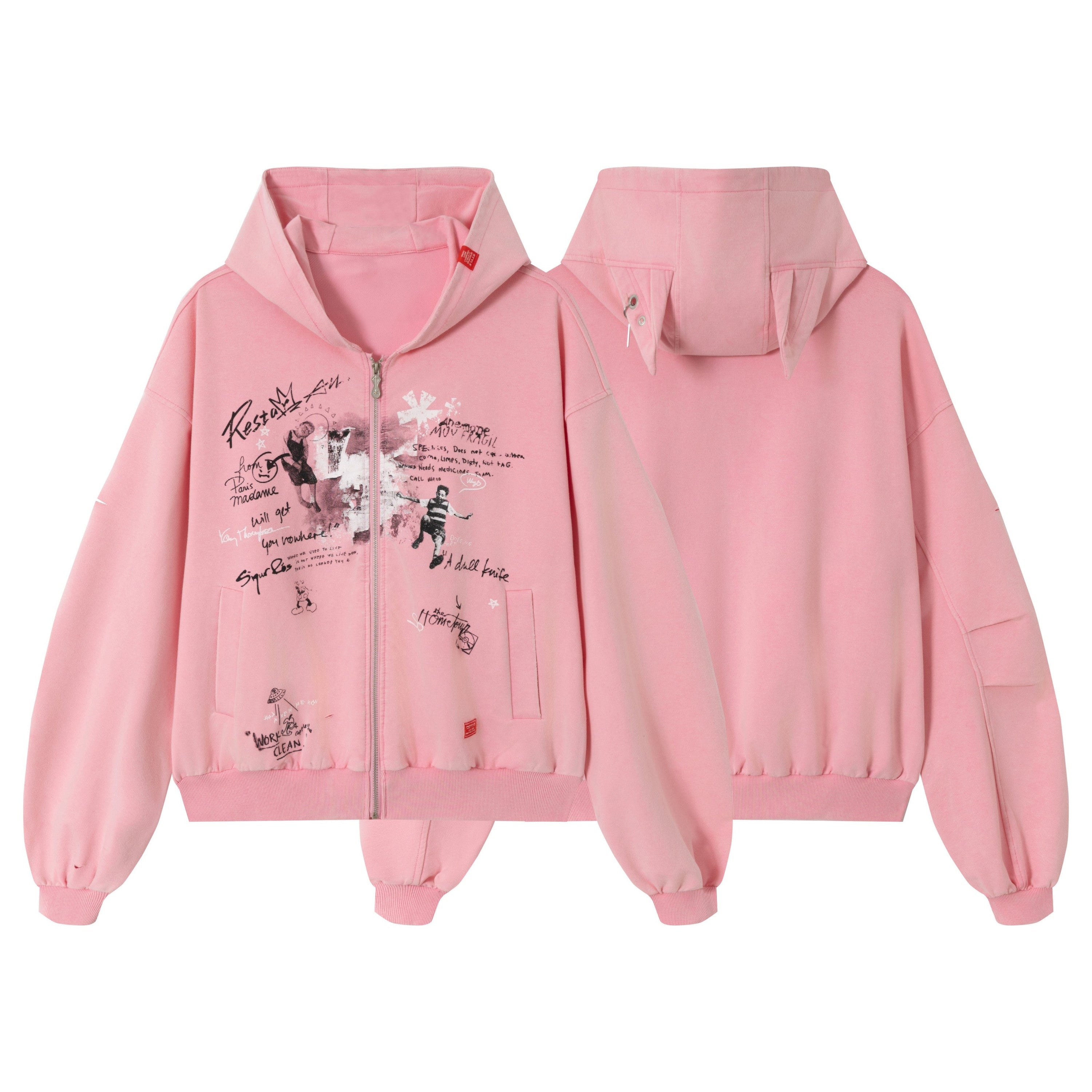 Omirad Gradient Graphic Zip Hoodie | Streetwear Statement