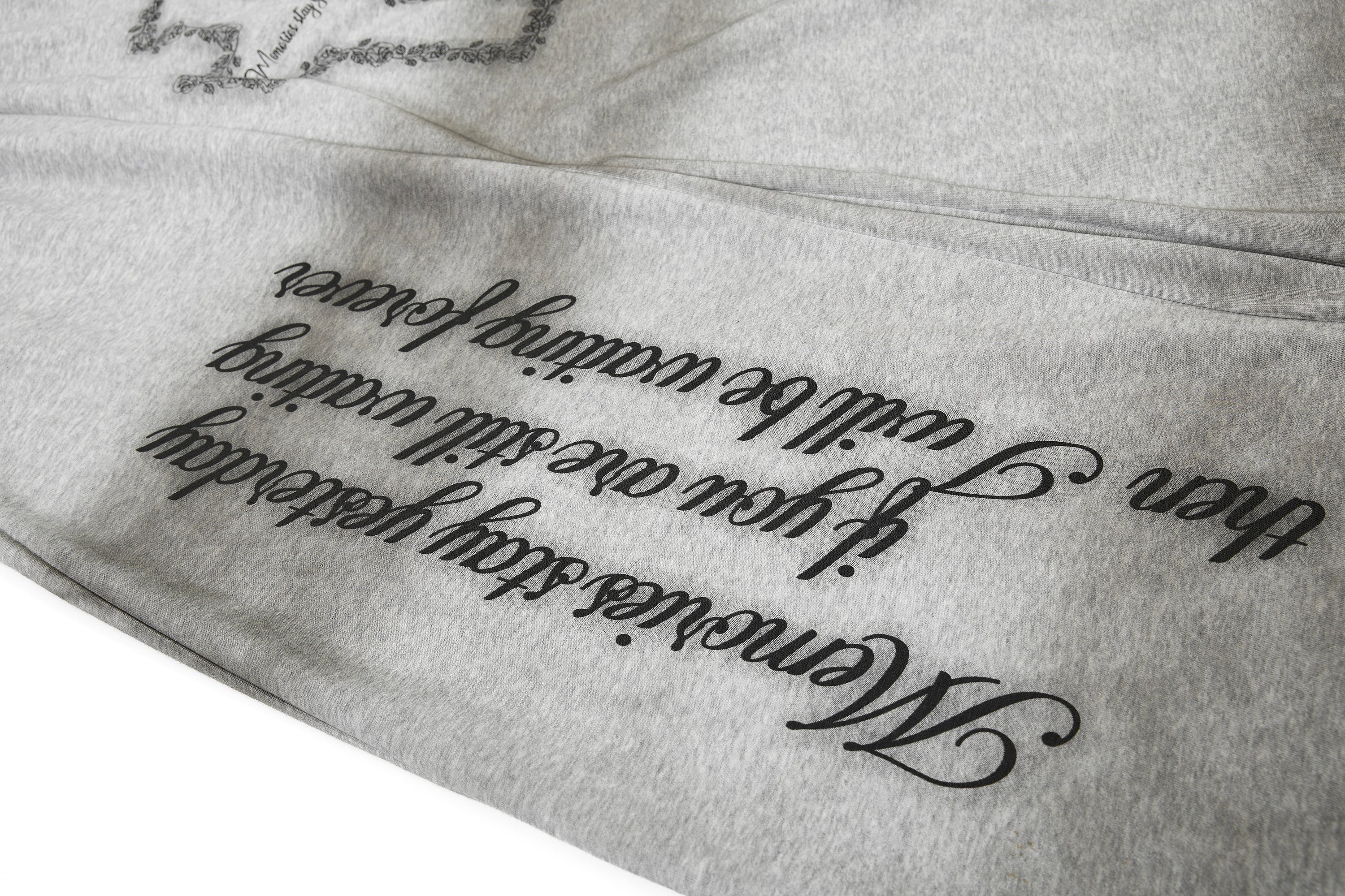 Gothic Cross Script Wide-Leg Sweatpants | Streetwear Joggers