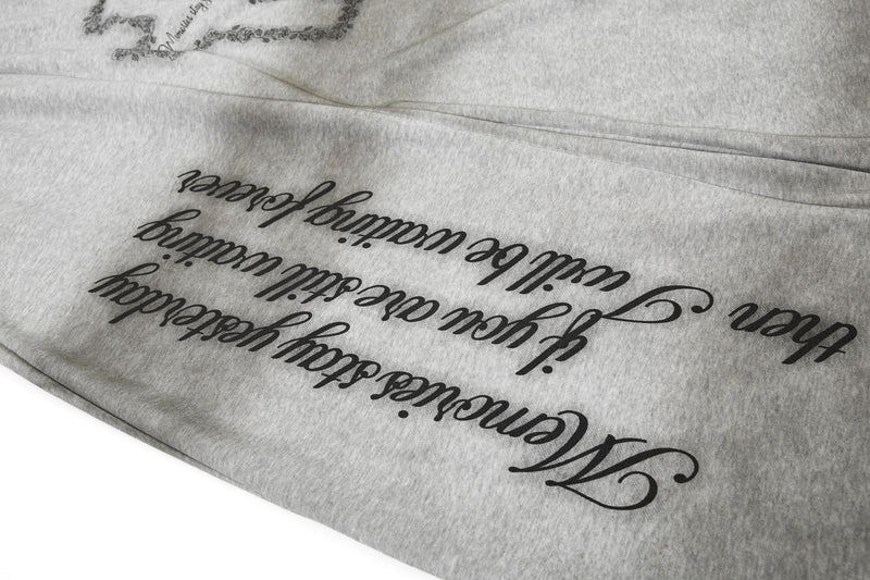 Gothic Cross Script Wide-Leg Sweatpants | Streetwear Joggers
