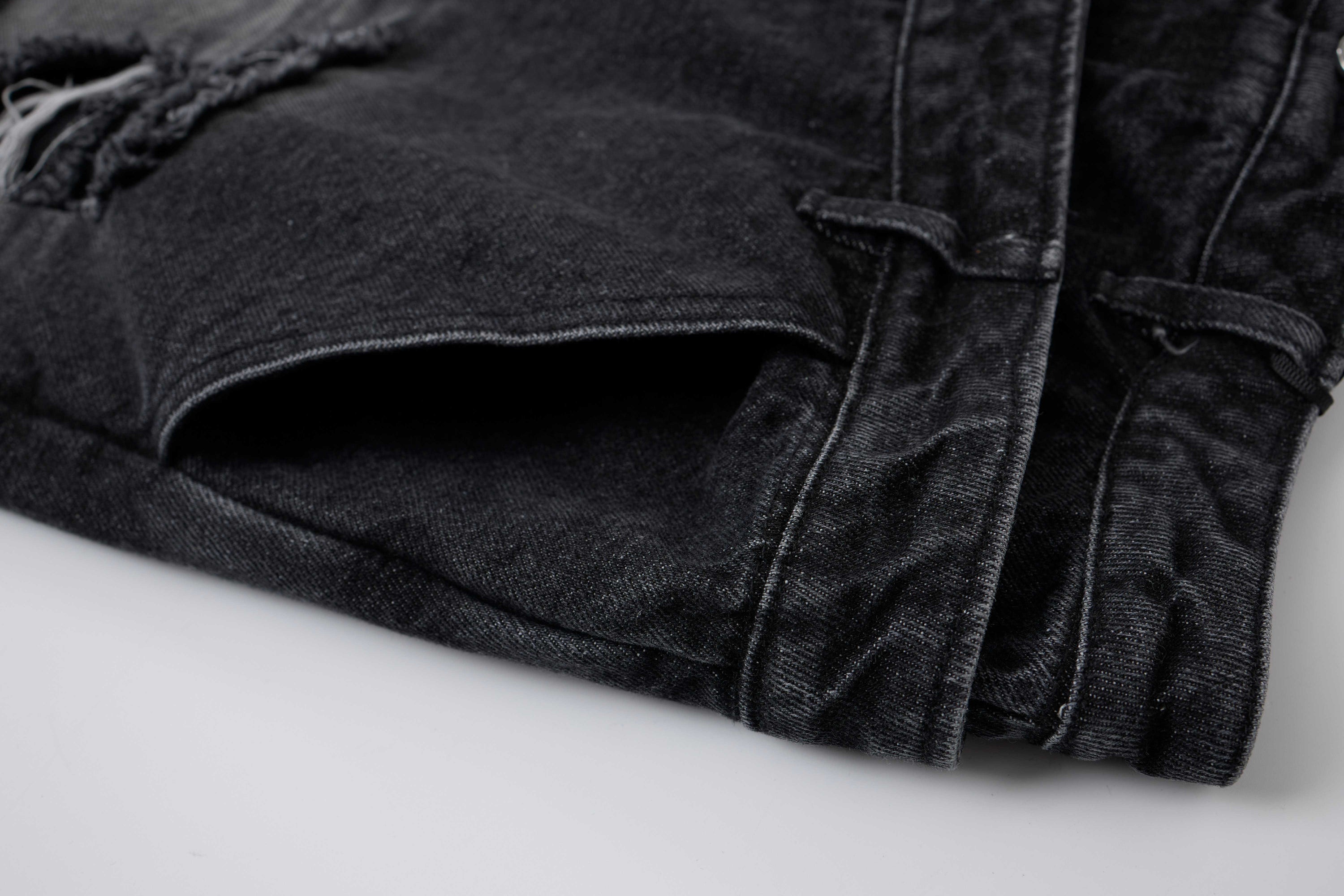 Distressed Layered Waistband Denim Shorts | Streetwear