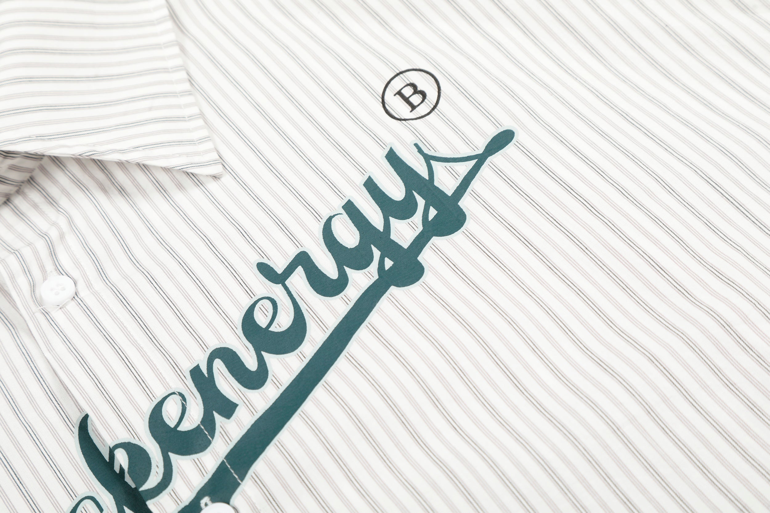 Men's Striped Logo Button-Up Shirt | Vintage Streetwear
