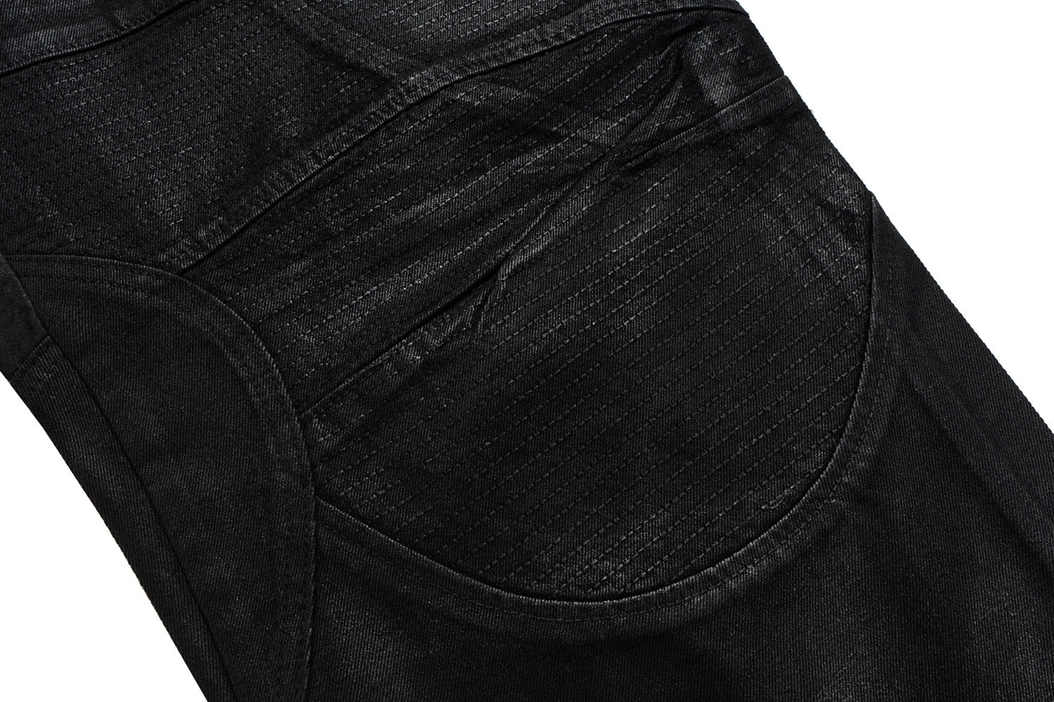 Omirad Curved-Stitch Leather-Effect Wide-Leg Pants