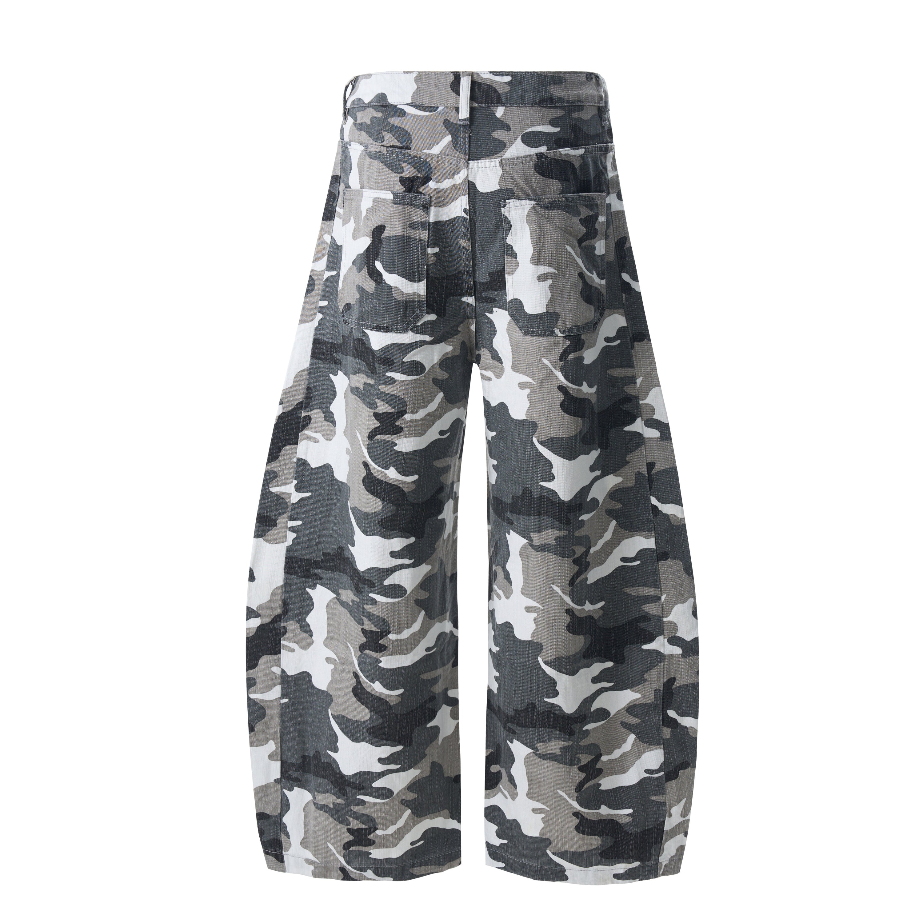 Omirad Camo Wide-Leg Patchwork Jeans | Oversized Balloon Fit