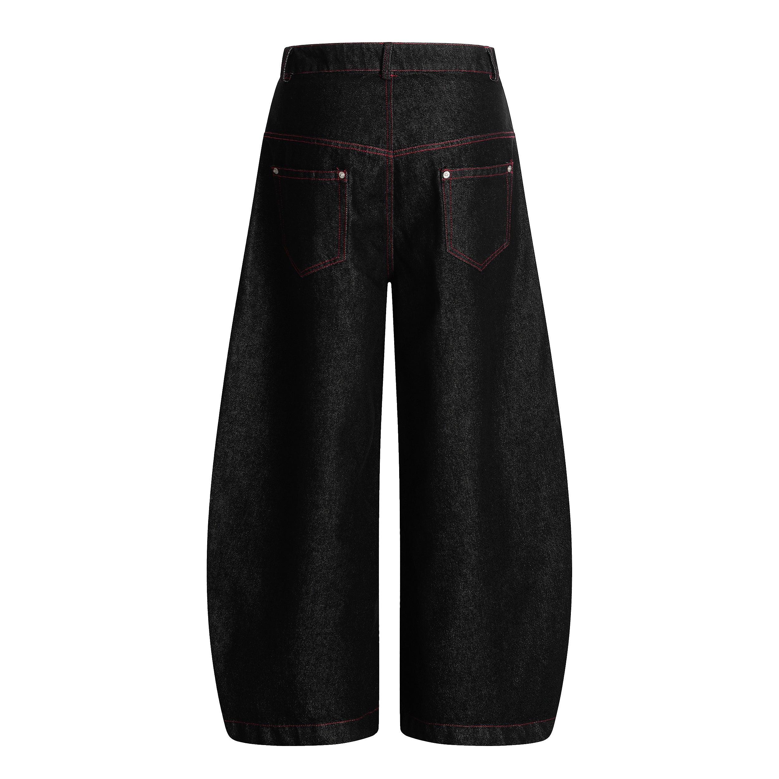 Omirad Red Stitch Barrel Denim Pants | Wide Leg Jeans