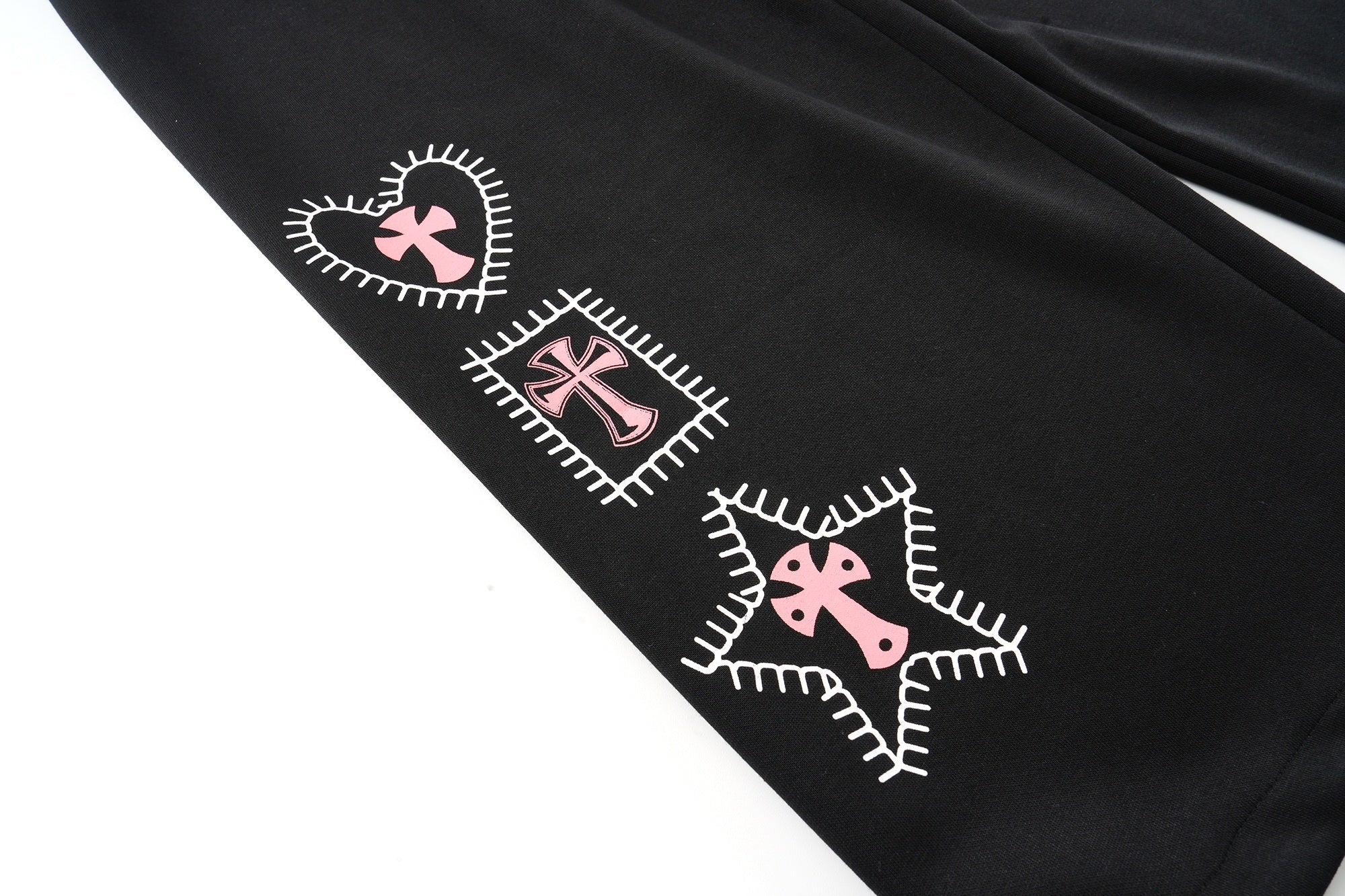 Gothic Cross Graphic Wide-Leg Sweatpants | SP2 Print