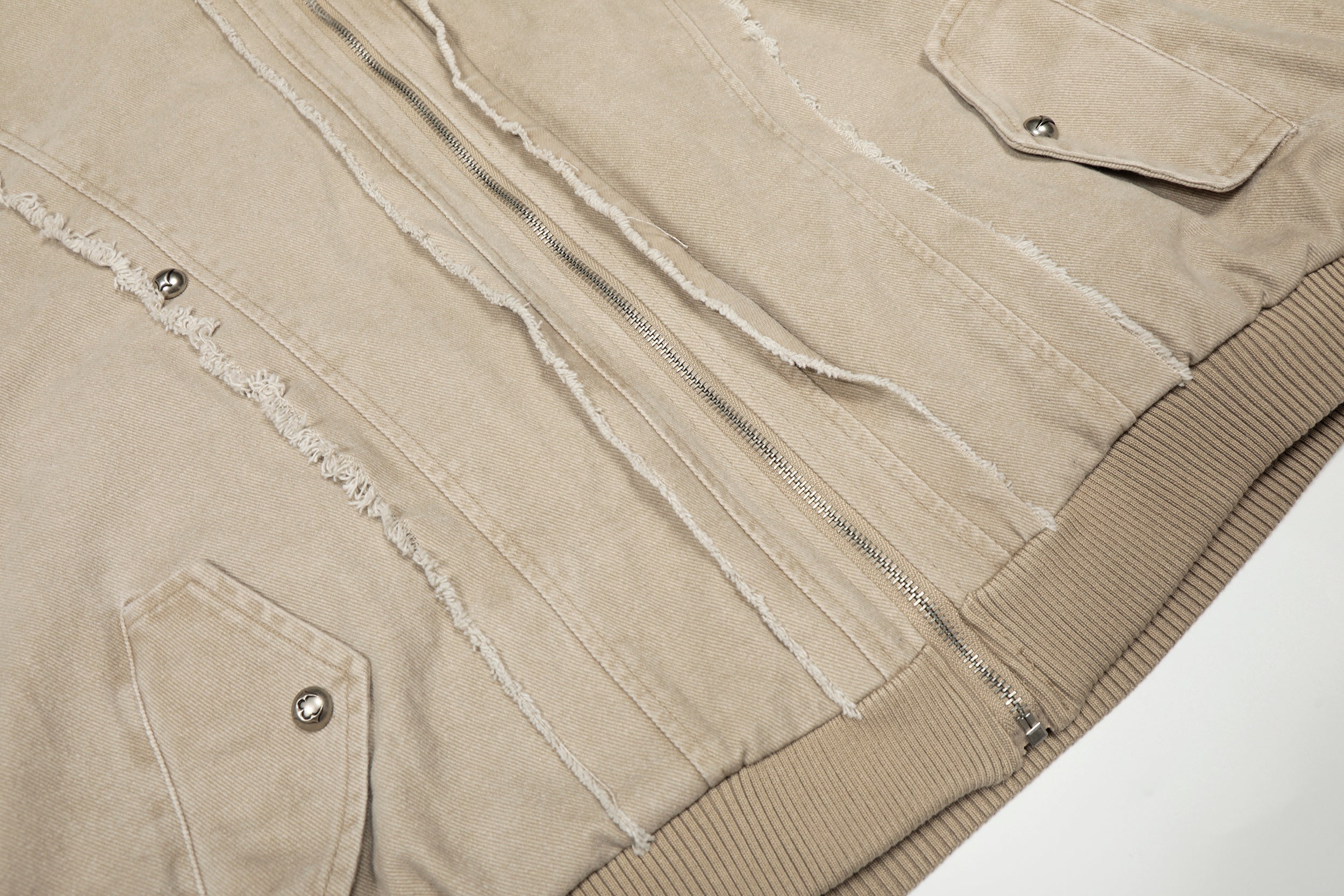 Washed Shearling-Lined Denim Hooded Bomber Jacket