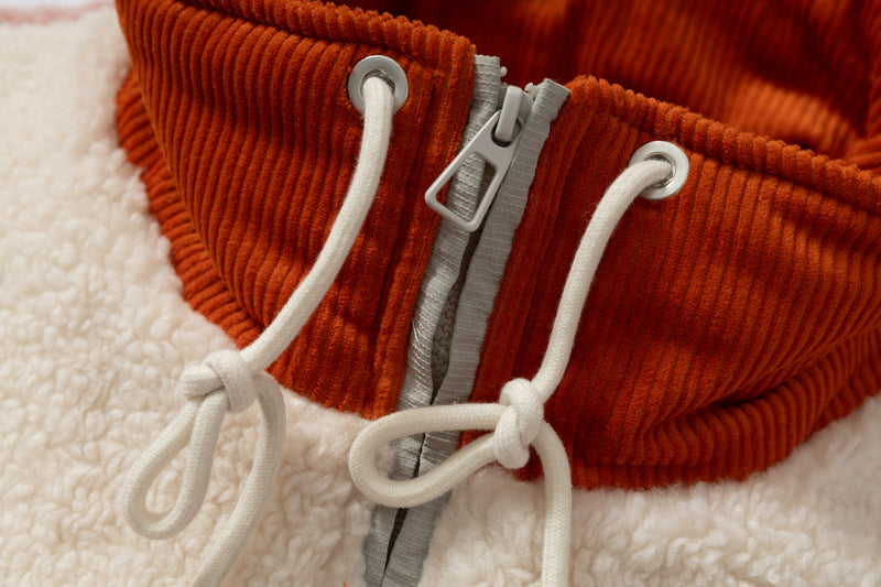 Colorblock Sherpa Fleece Zip Jacket | Retro High-Neck