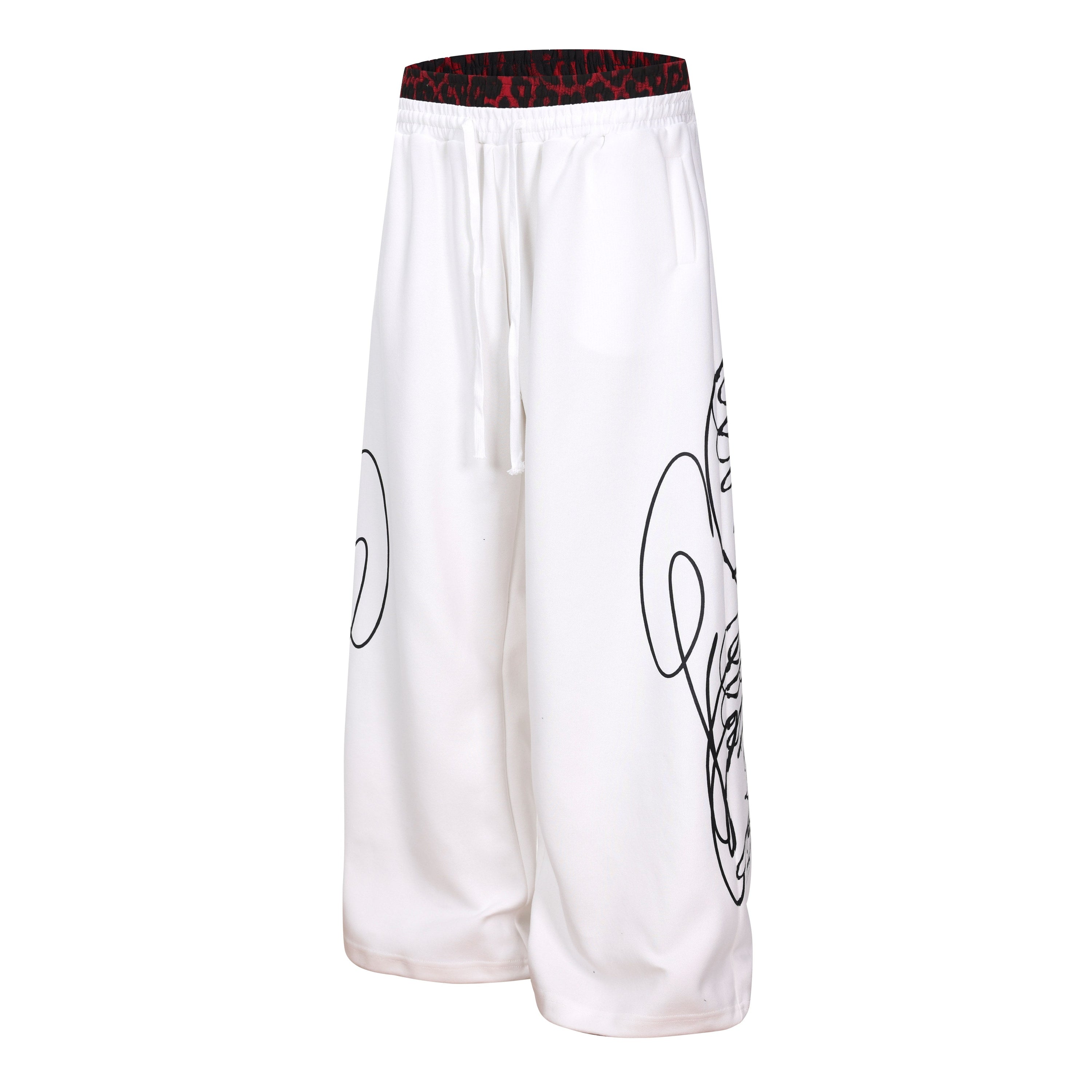 Omirad Leopard Panel Sweatpants | Wide-Leg Streetwear