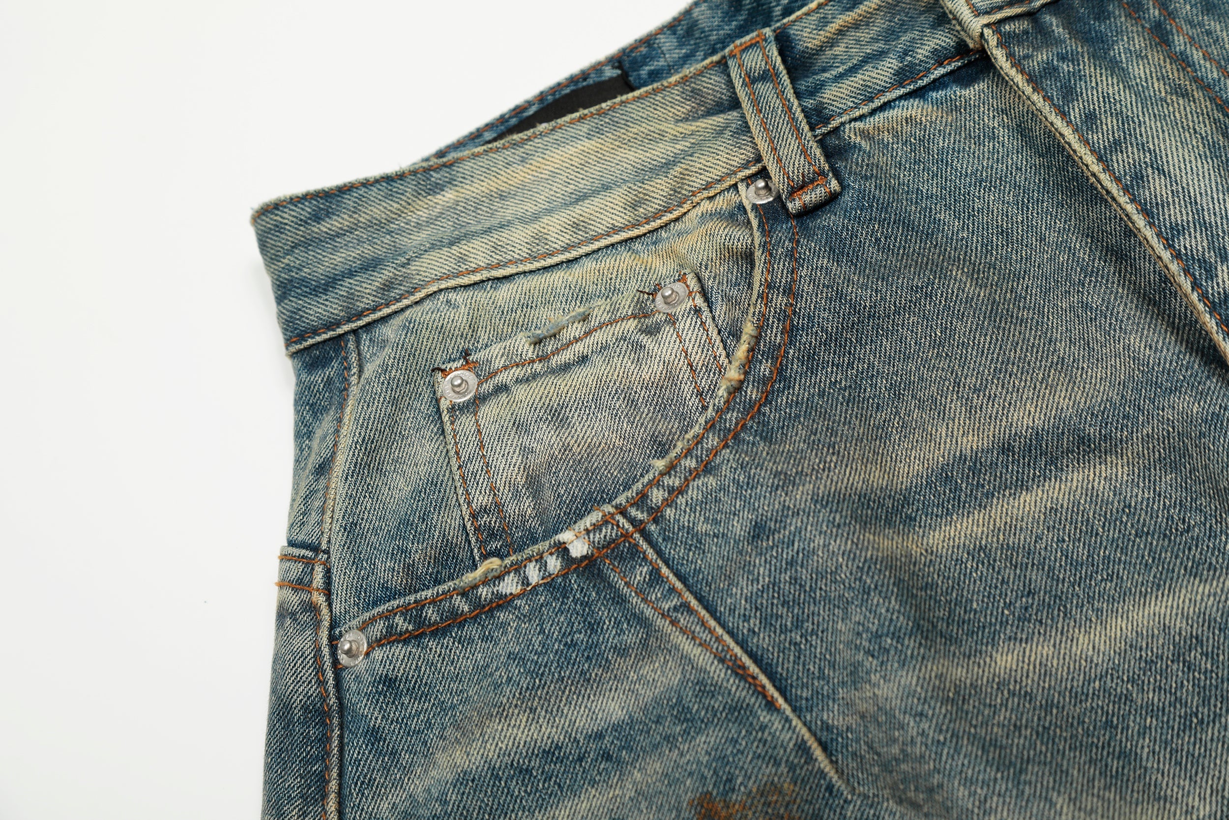 Omirad Sun-Faded Wide-Leg Jeans | Distressed Streetwear Denim