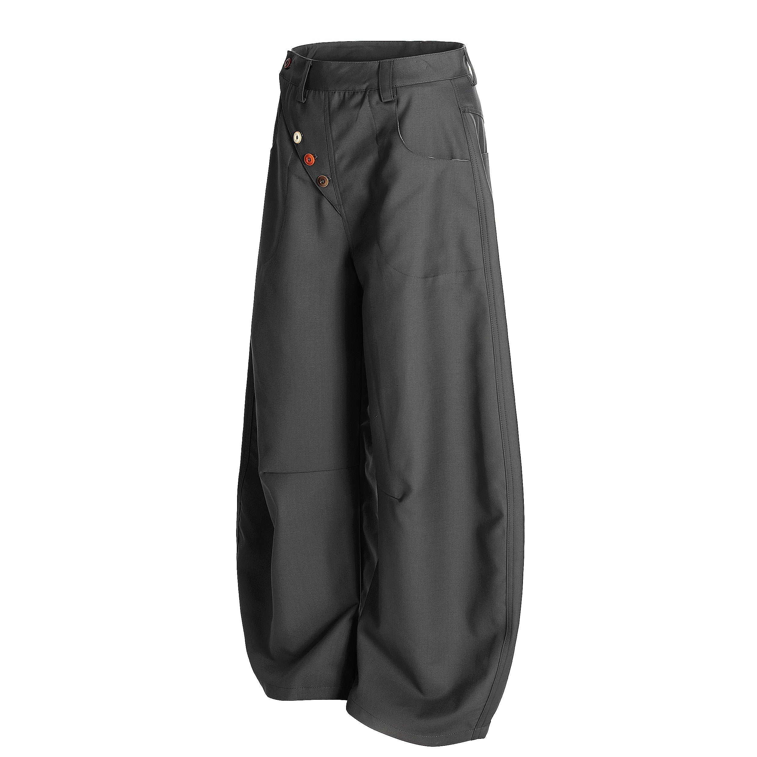 Omirad Multi-Button Utility Wide-Leg Pants | Modern Fit