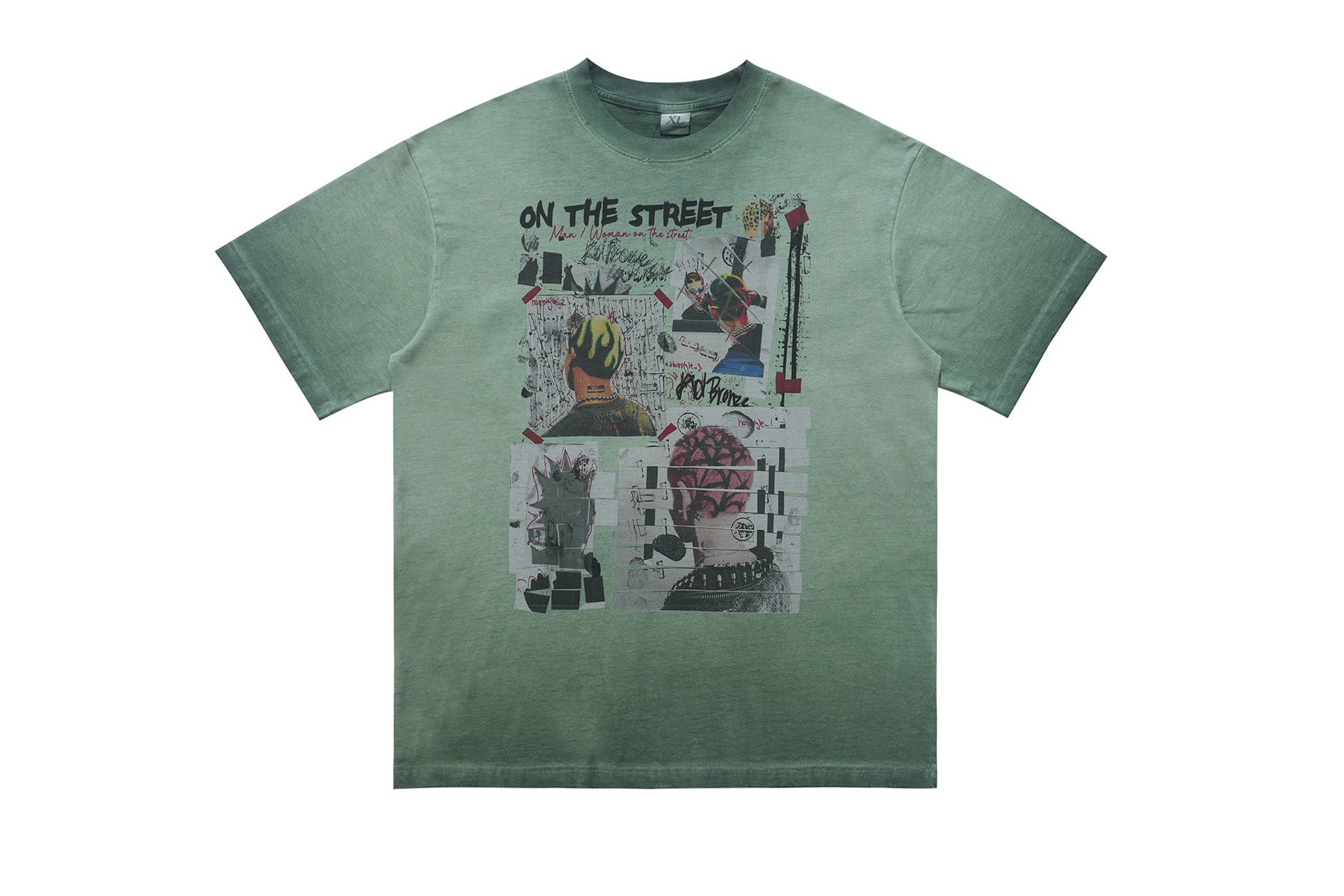 Omirad On The Street Vintage Wash Collage Graphic Tee