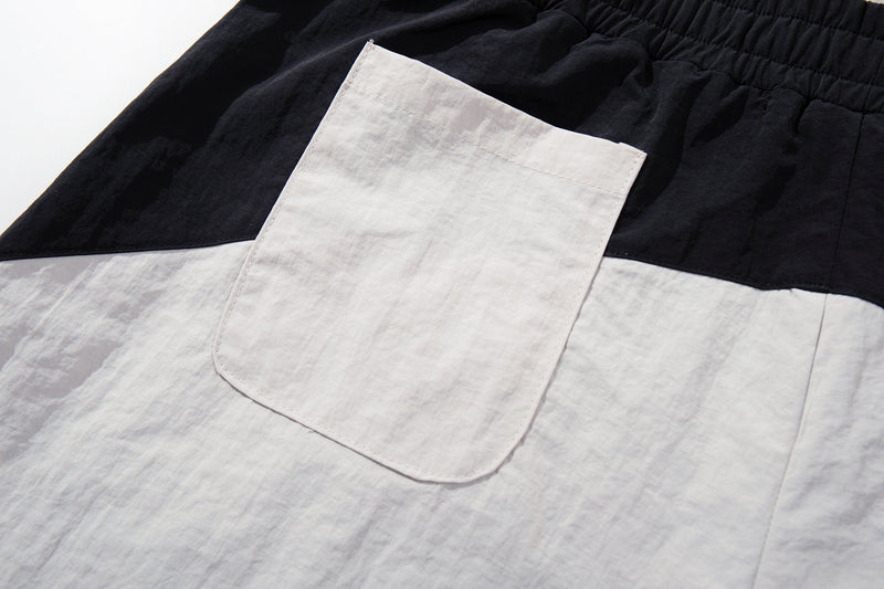 Script Graphic Wide-Leg Track Pants | Contrast Panel