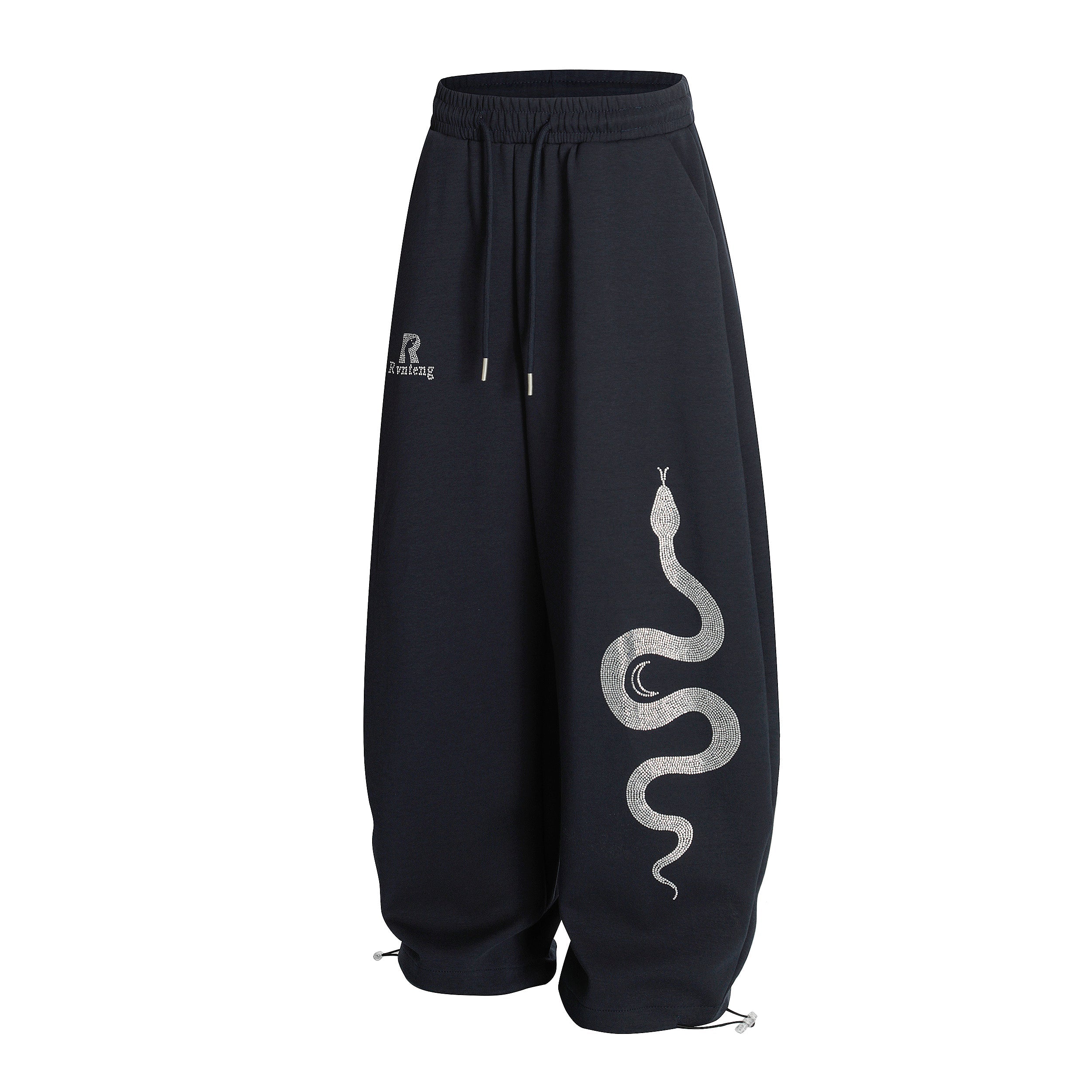 Serpent Rhinestone Graphic Sweatpants | Wide-Leg Streetwear