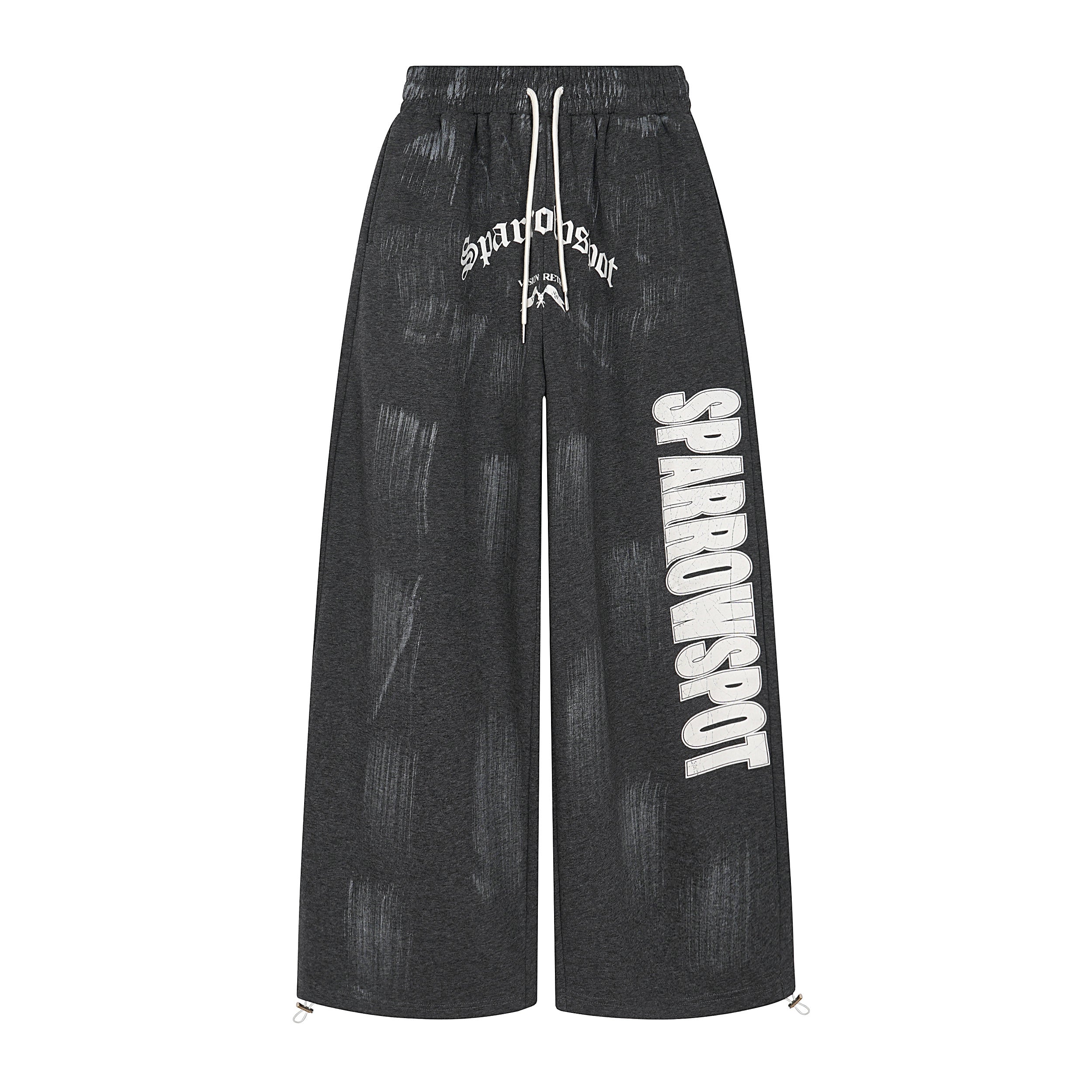 Distressed Print Wide-Leg Sweatpants | Streetwear Joggers