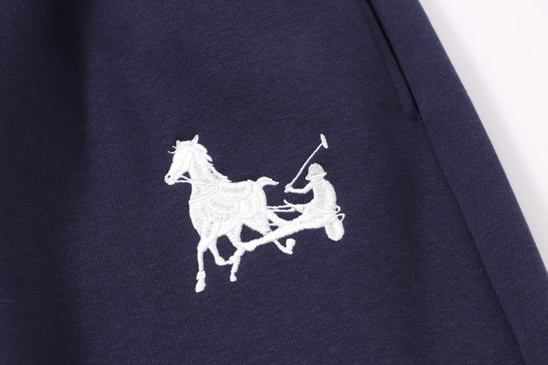 Omirad Horse Emblem Wide-Leg Sweatpants | Navy