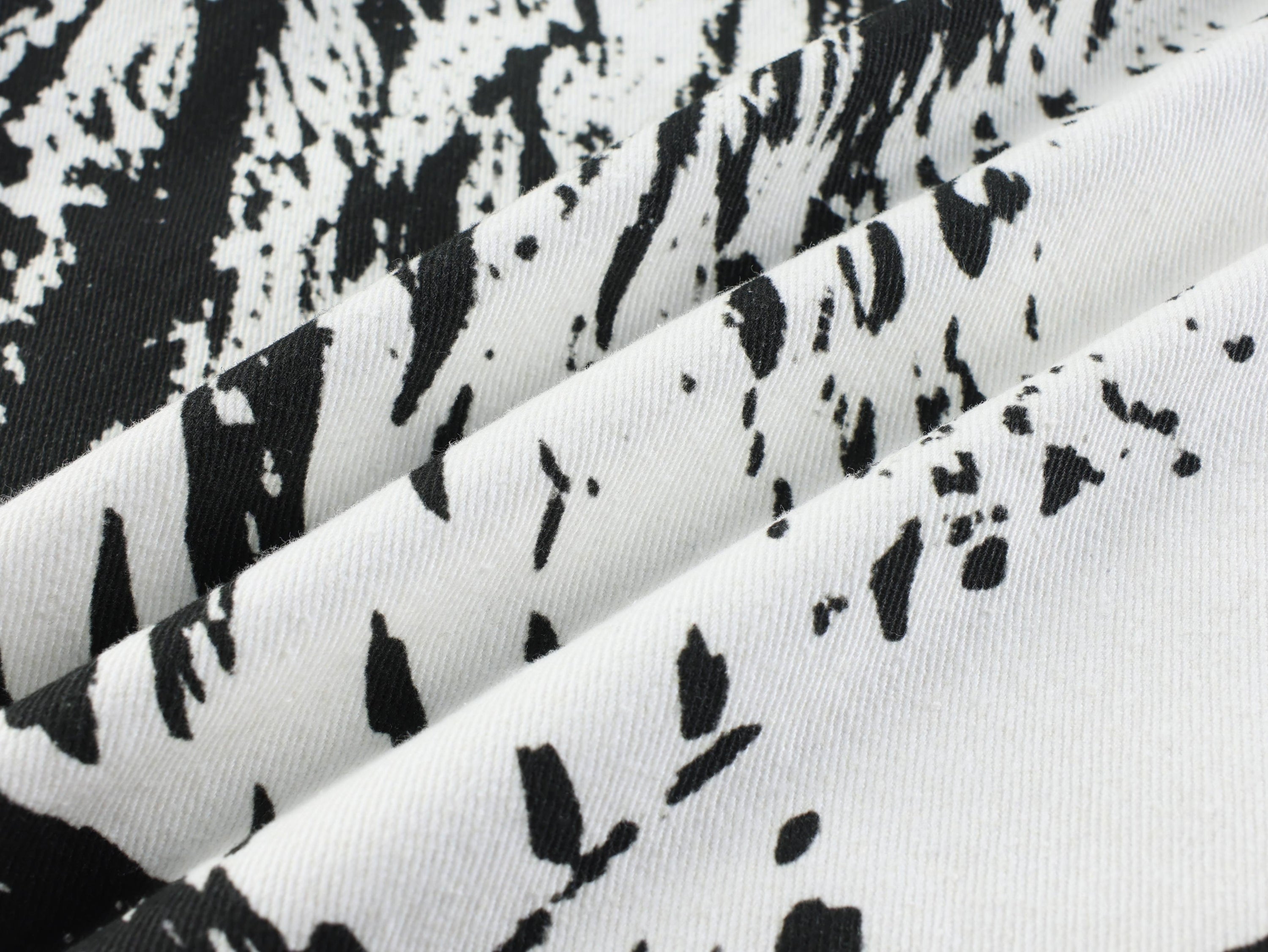 Monochrome Animal Print Wide-Leg Jeans | Oversized Streetwear