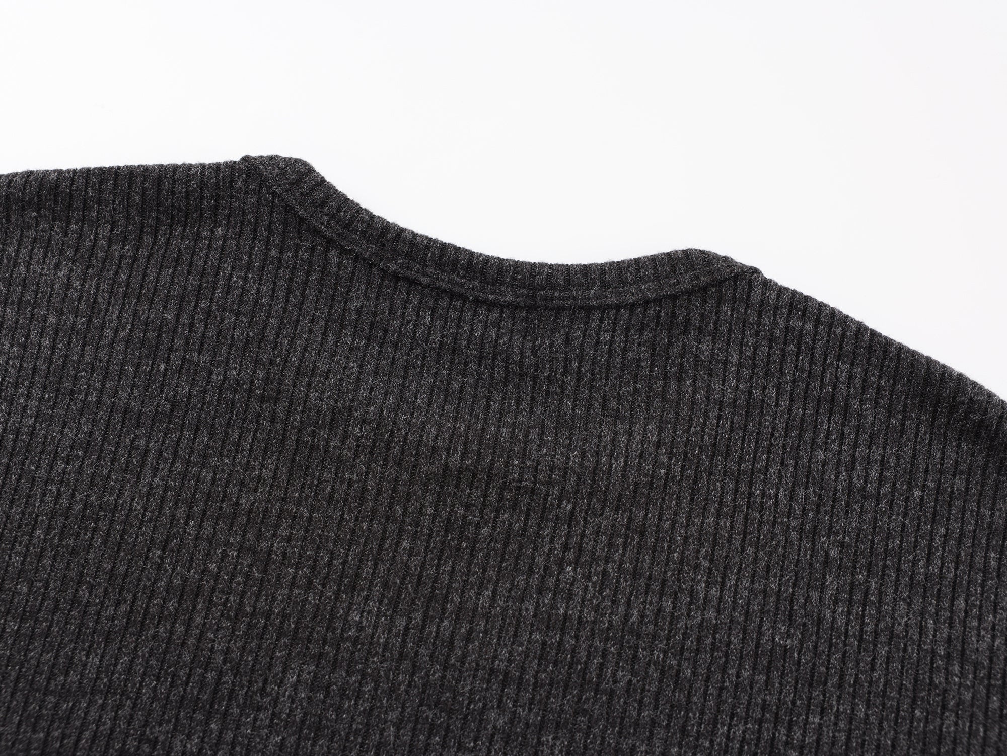 Omirad Ribbed Texture Long-Sleeve Tee | Relaxed Crew Neck