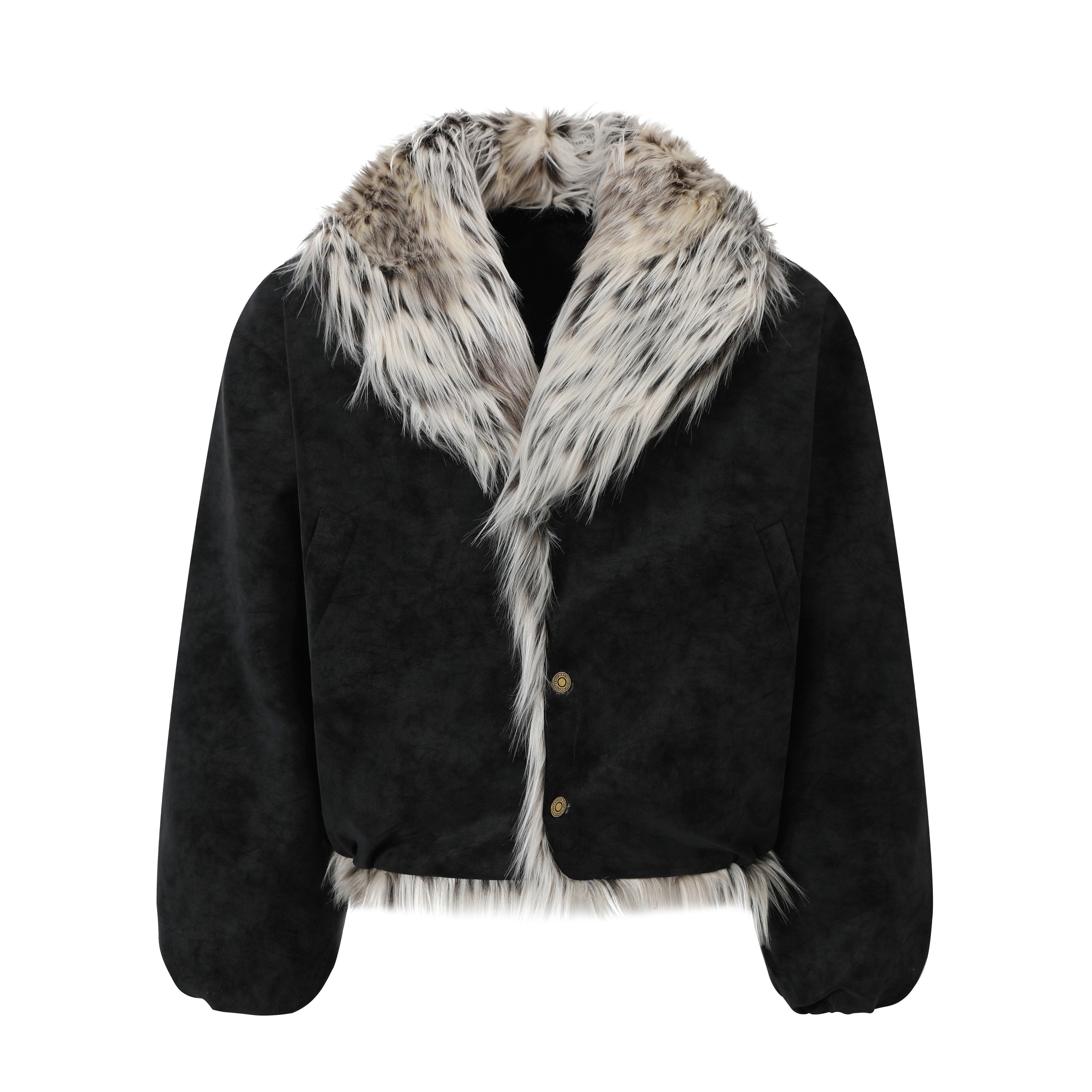 Faux-Fur Collar Suede Winter Jacket | Oversized Streetwear
