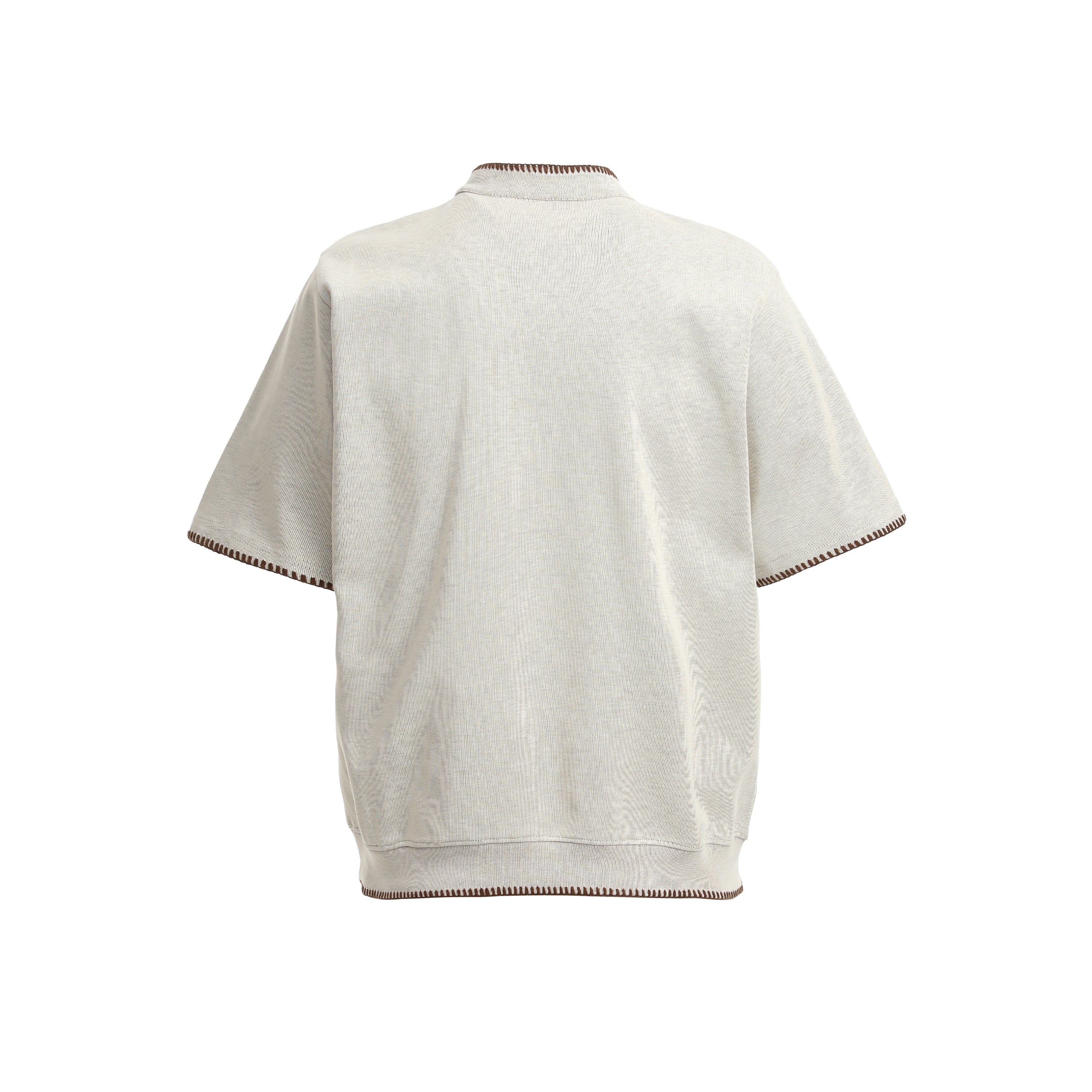 Omirad Contrast Stitch Henley Tee | Relaxed Fit Street Casual