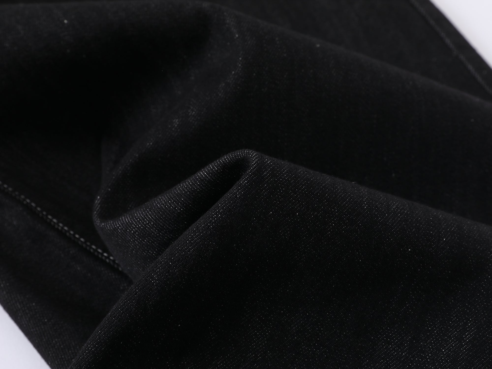 Angel Wing Wide-Leg Black Denim Jeans | Streetwear Barrel Fit
