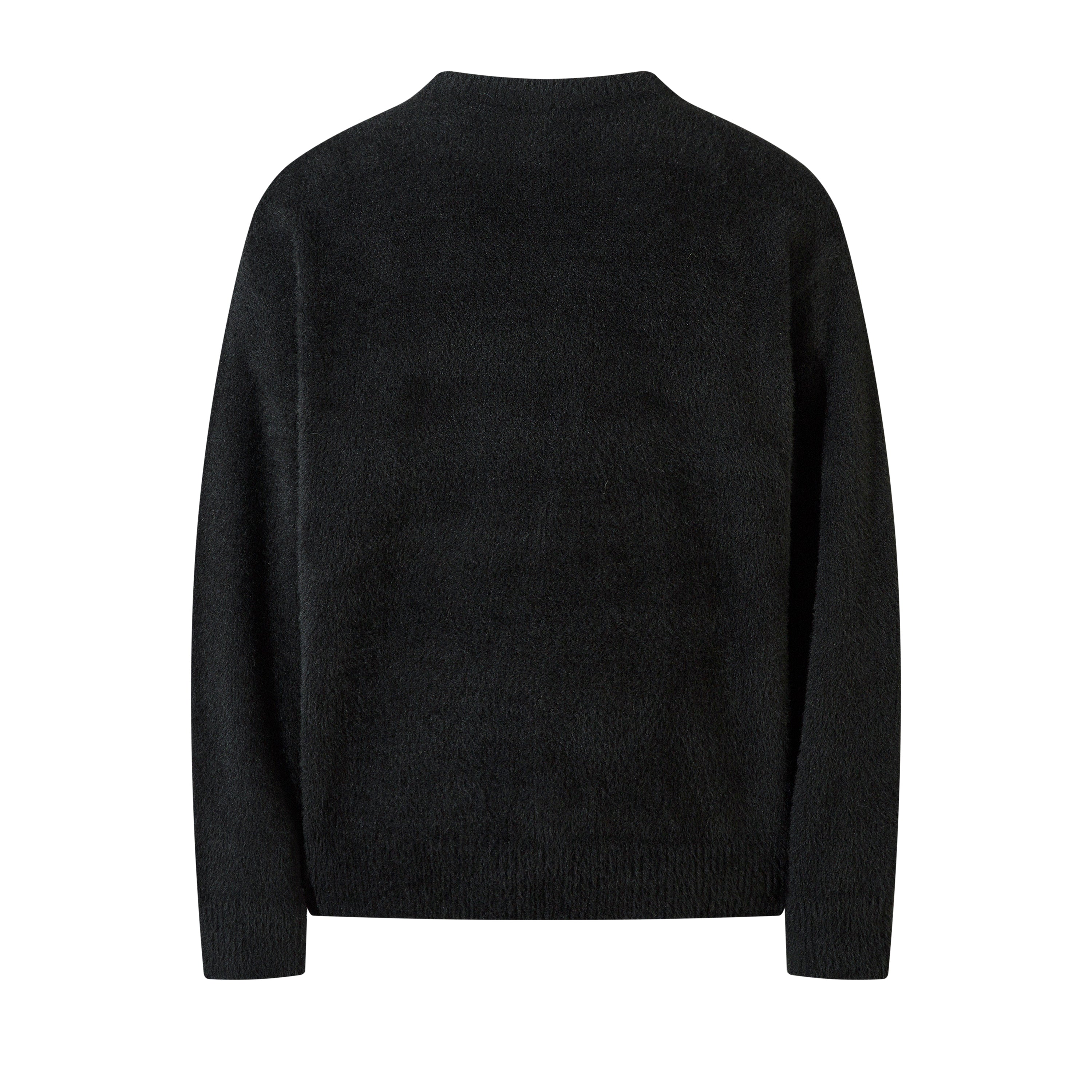 Men's Bold Slogan Fuzzy Knit Sweater | Street Style Crewneck