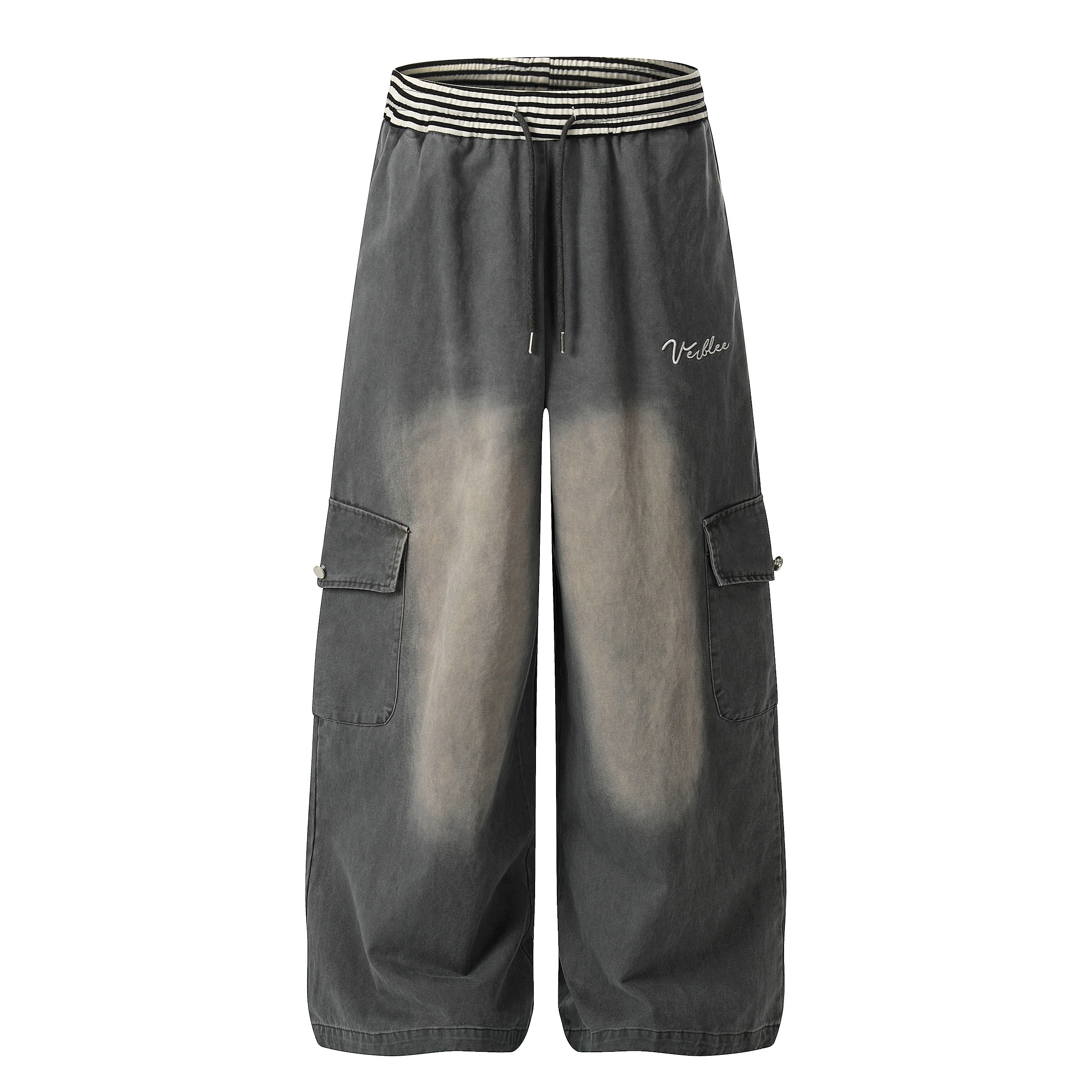 Washed Cargo Wide-Leg Pants | Vintage Streetwear Trousers