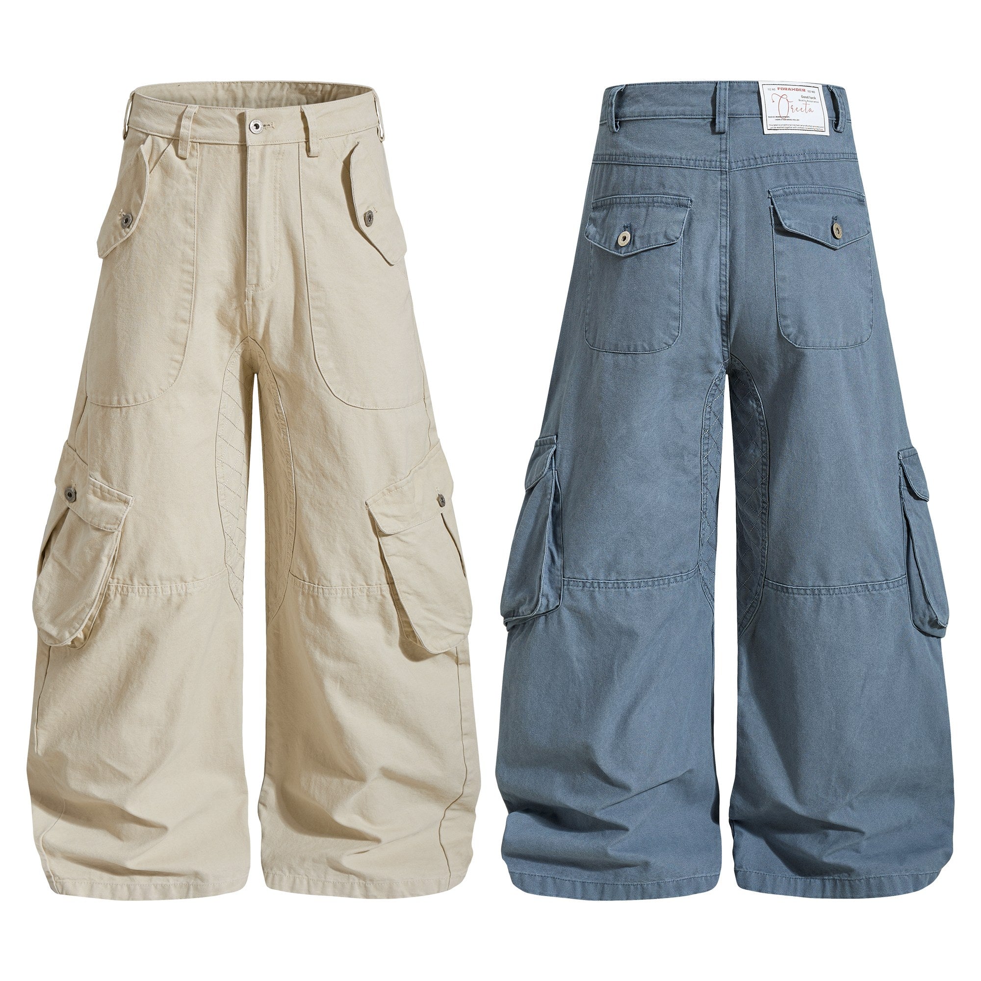 Omirad Utility Baggy Cargo Pants | Wide-Leg Y2K Streetwear