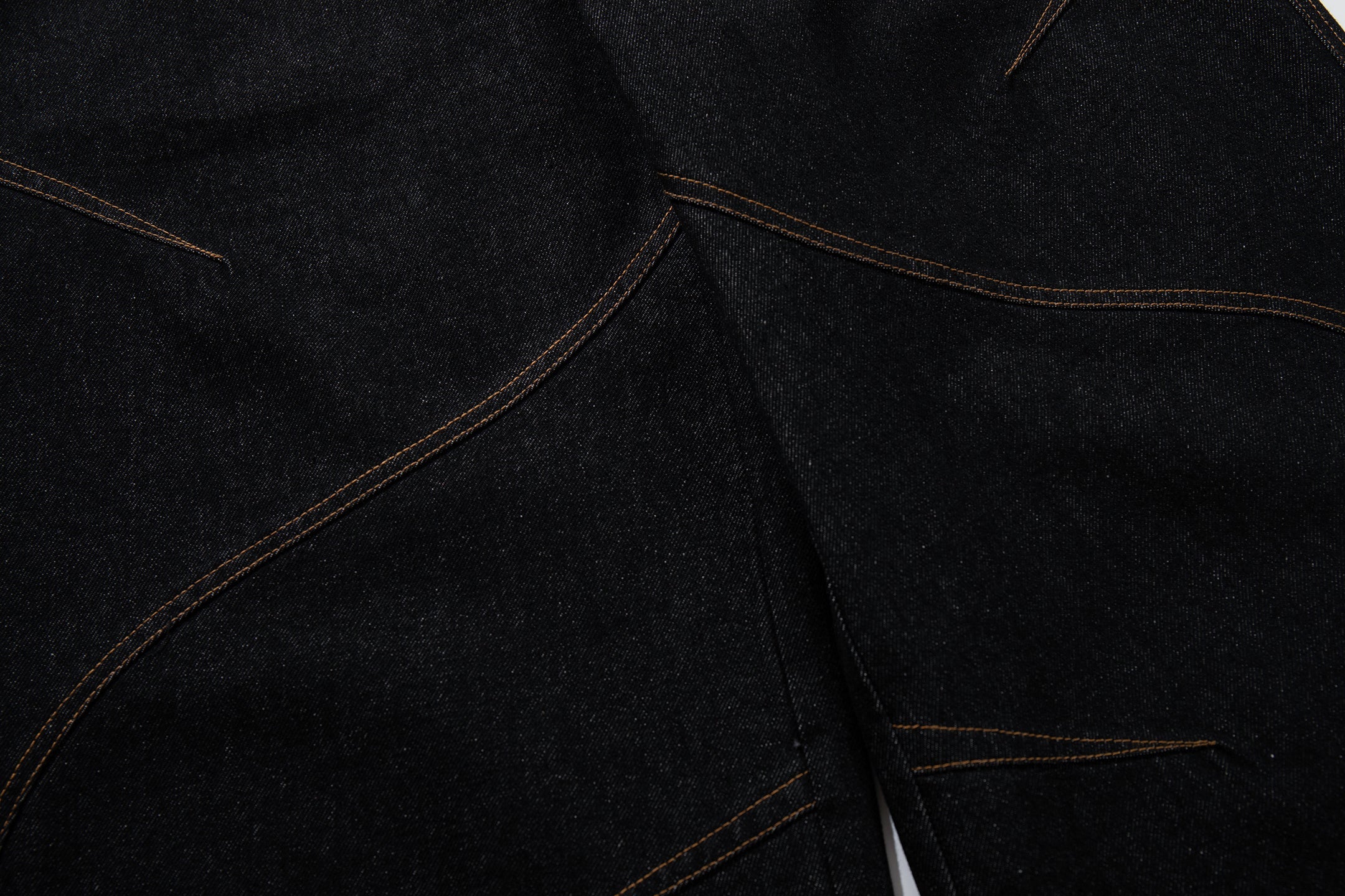 Omirad Curved Panel Wide Leg Denim Pants | High-Rise Button Fly