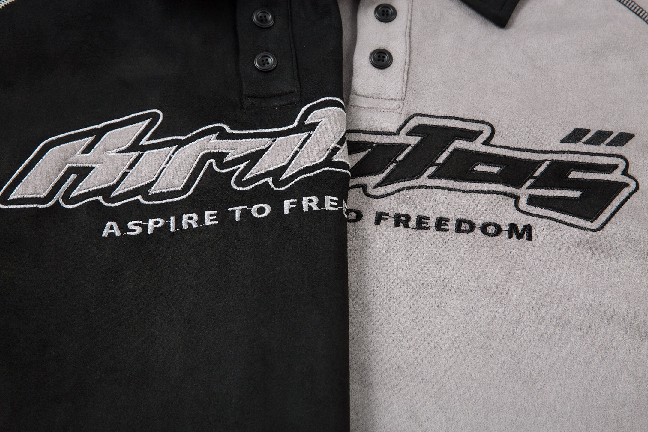 Contrast Panel Racing Long-Sleeve Polo Shirt | Streetwear