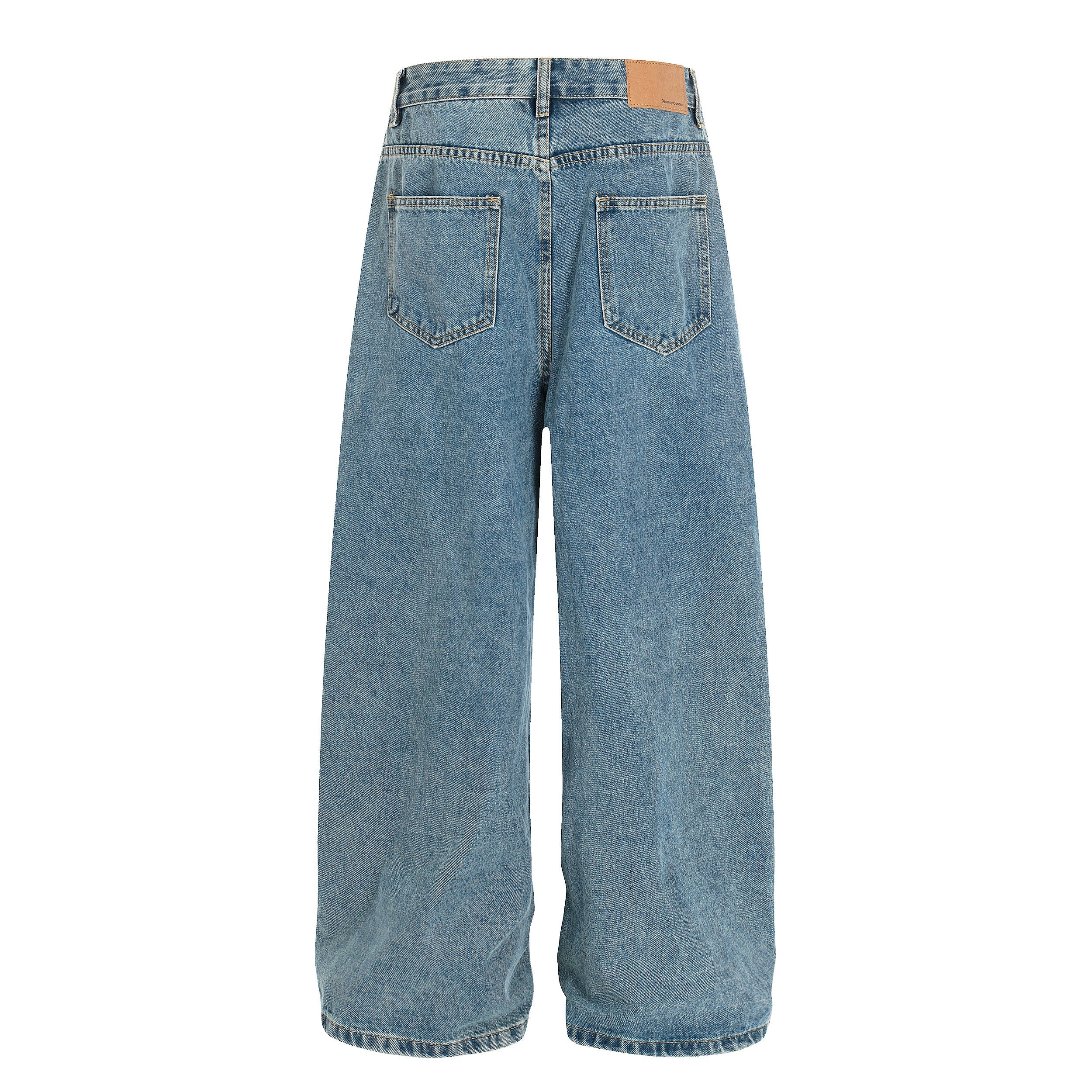 Asymmetric Waist Wide-Leg Denim Jeans | Deconstructed Streetwear