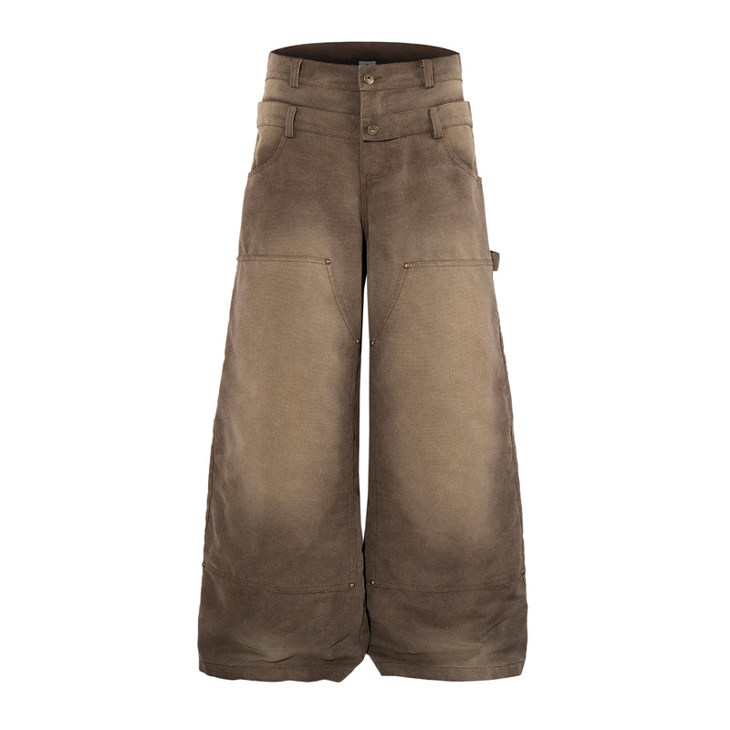 Omirad Vintage Utility Wide-Leg Carpenter Pants | 100% Cotton