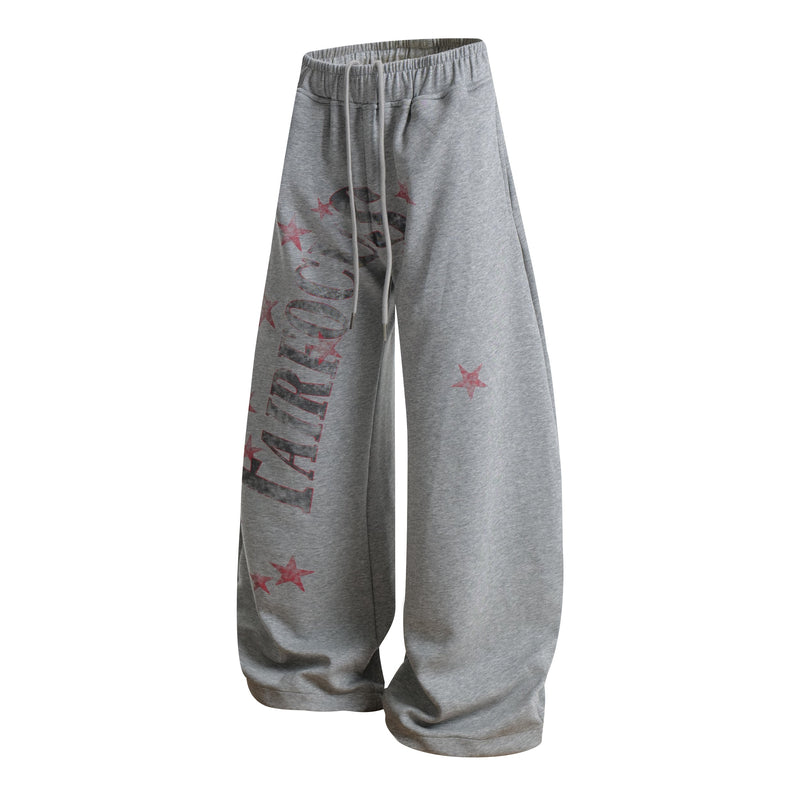 Fairfocus Star Print Wide-Leg Sweatpants | Vintage Streetwear