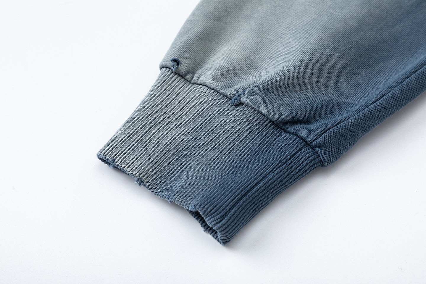 Omirad Vintage Patch Zip-Up Hoodie | Washed Blue Cotton