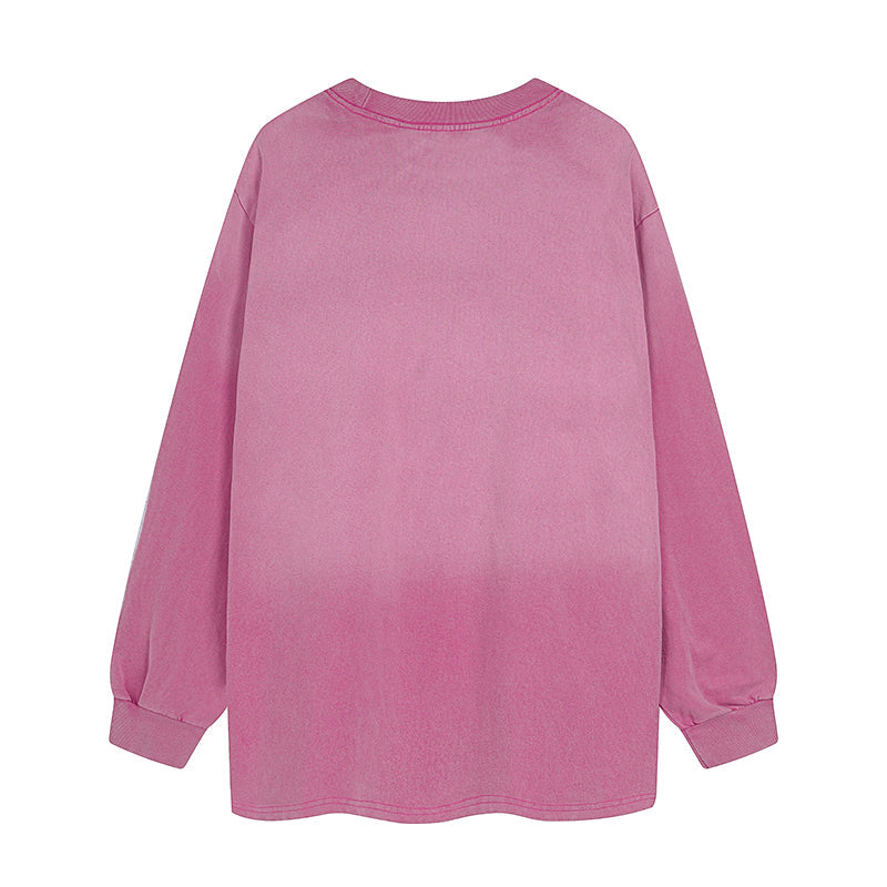 Destroy Mentality Gradient Washed Graphic Long Sleeve Tee
