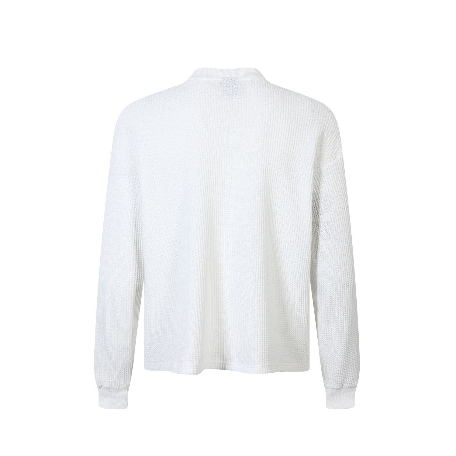 Waffle Knit Graphic Long Sleeve Tee | Streetwear Collage Print
