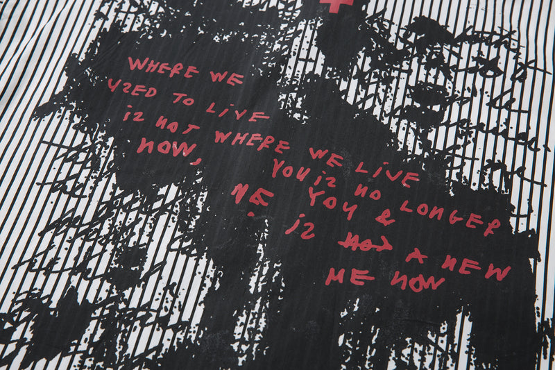 Ink-Splash Layered Stripe Shirt | Streetwear Graffiti Graphic