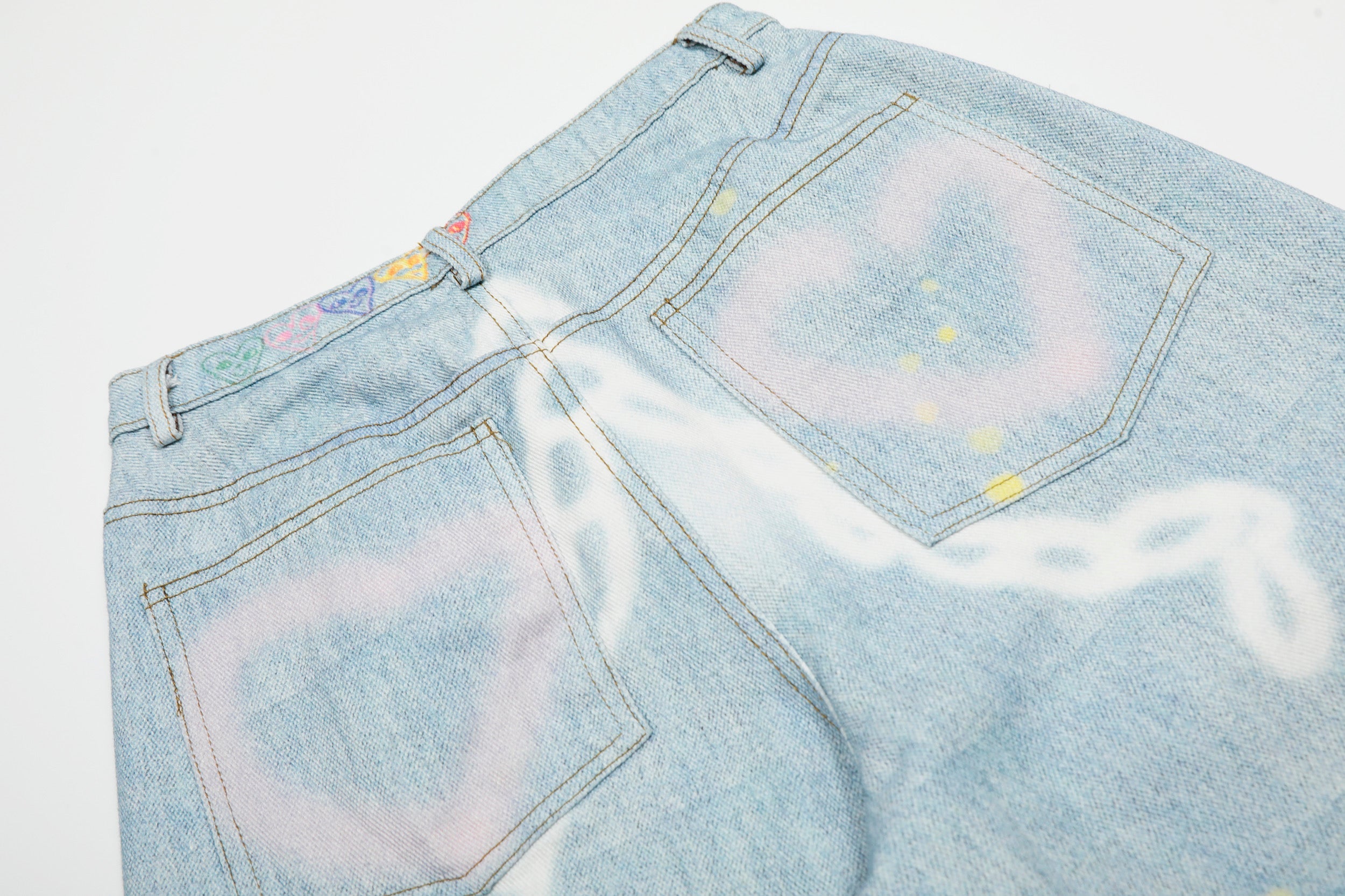 Omirad Life Is Beautiful Graffiti Wide-Leg Jeans