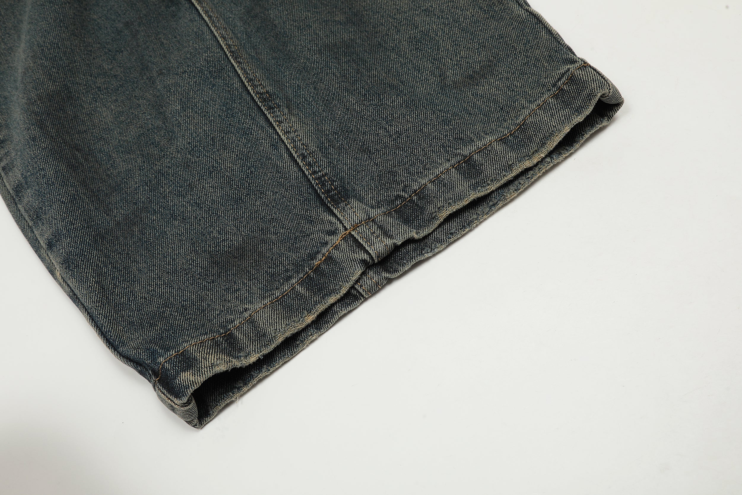 Balloon Denim Pants | Curved Panel Wide Leg Jeans