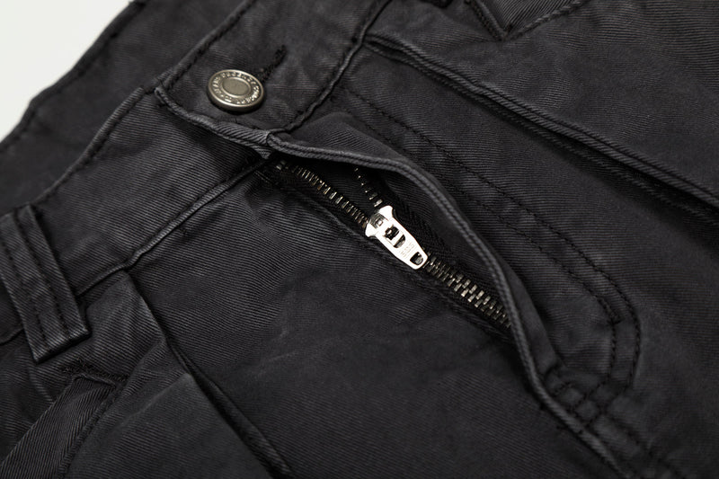 Heavy Cargo Pocket Wide-Leg Pants | Washed Cotton Streetwear