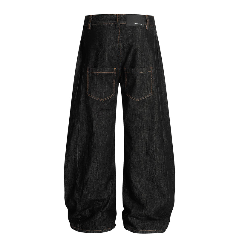 Omirad Wide-Leg Balloon Denim Jeans | Raw Black