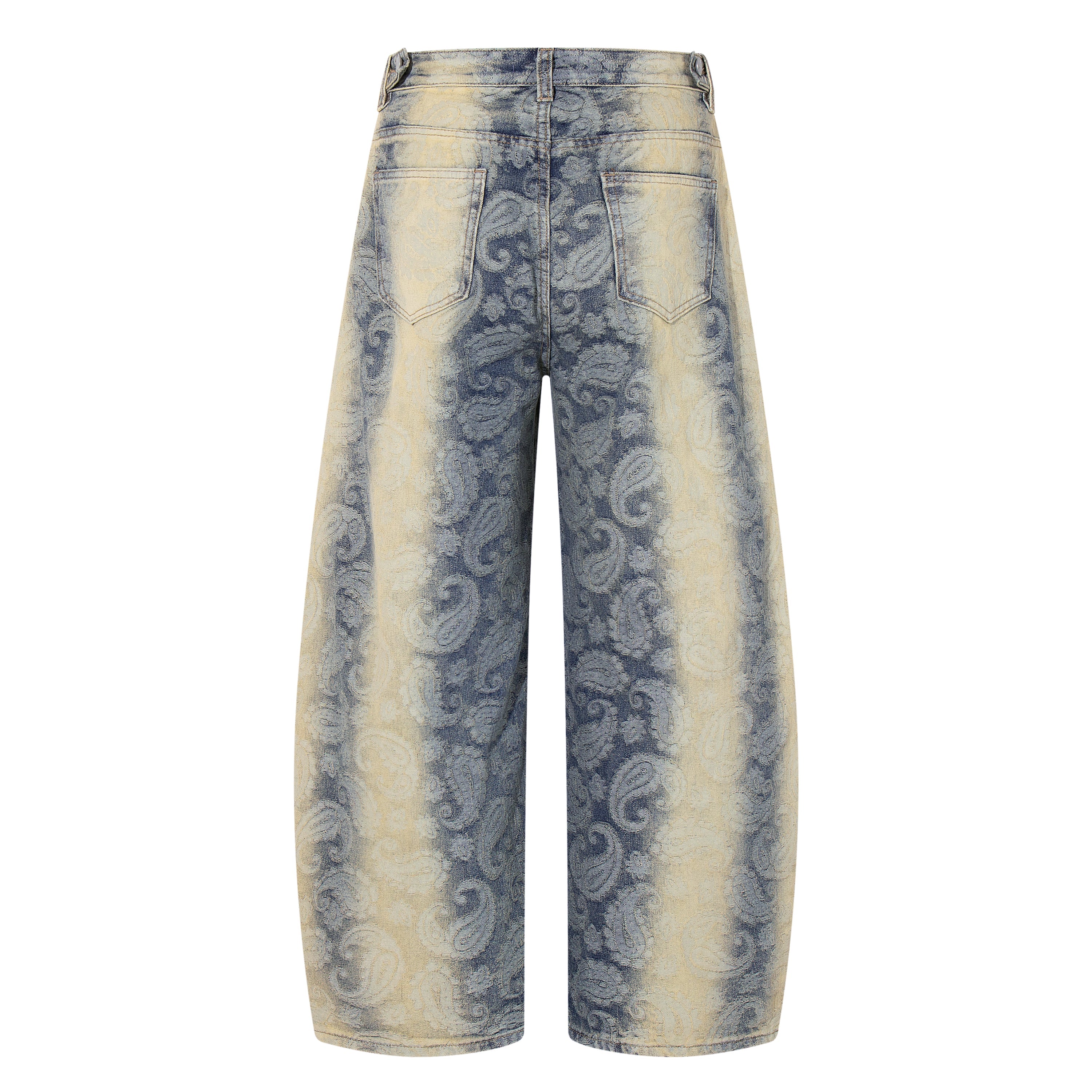 Paisley Spray-Fade Wide-Leg Jeans | Vintage Denim