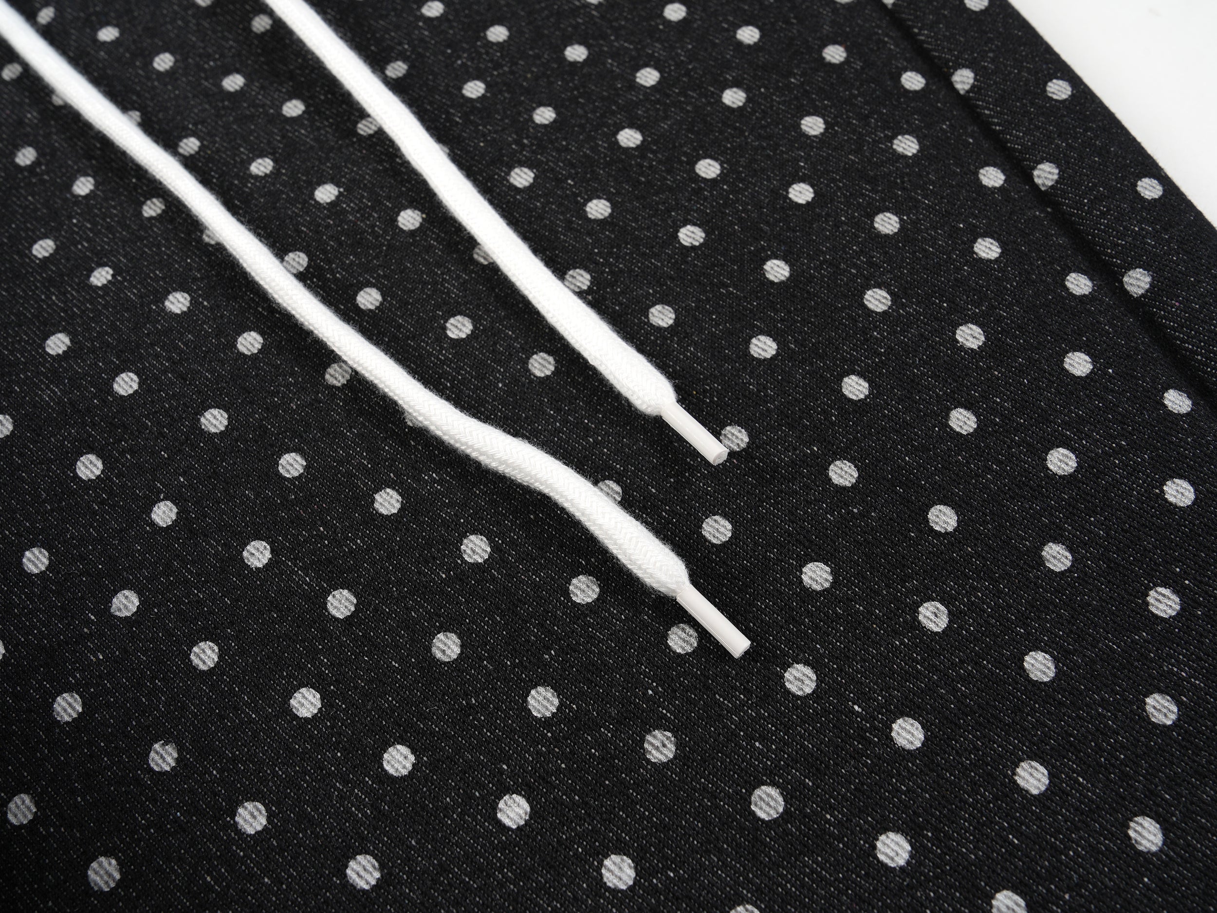 Omirad SP2 Polka-Dot Wide-Leg Denim Pants with Turn-Up Cuffs