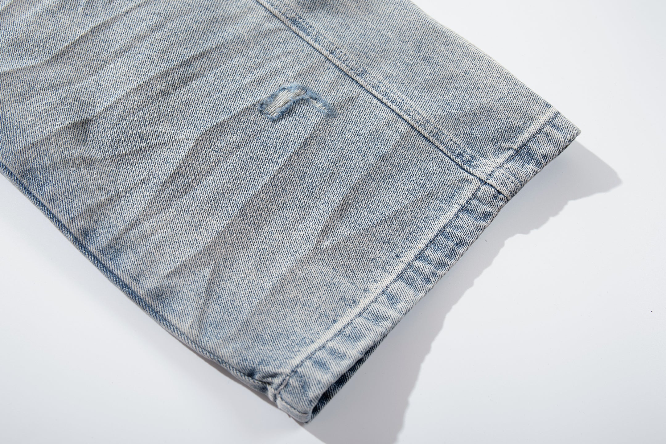 Heavy Whisker Destroyed Wide-Leg Jeans | Distressed Denim