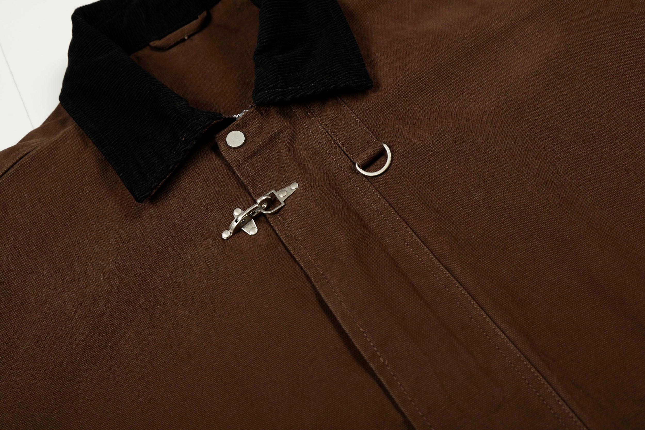Metal Toggle Cotton Work Jacket | Utility Streetwear