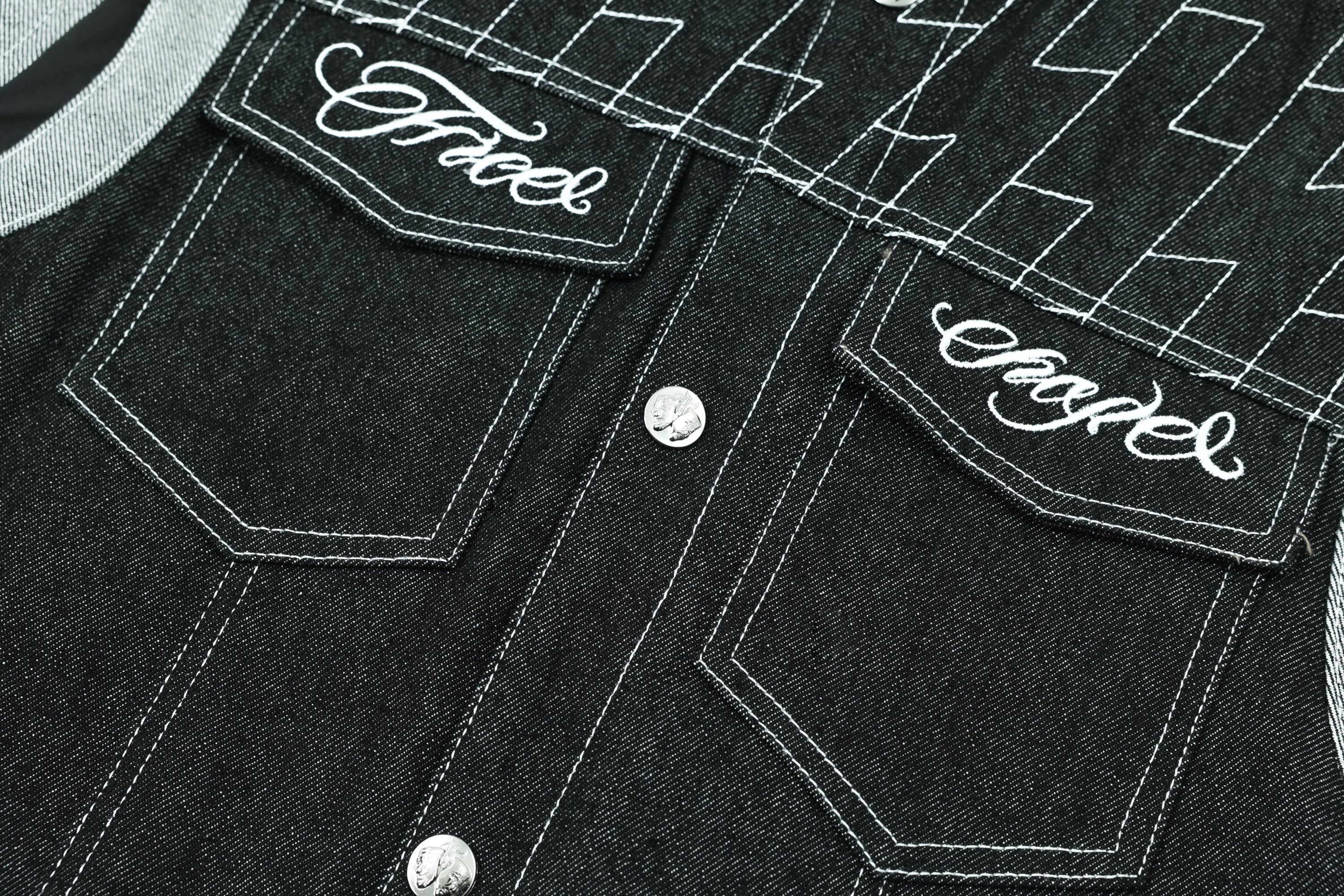 Omirad Vintage Racer Denim Vest | Biker Streetwear