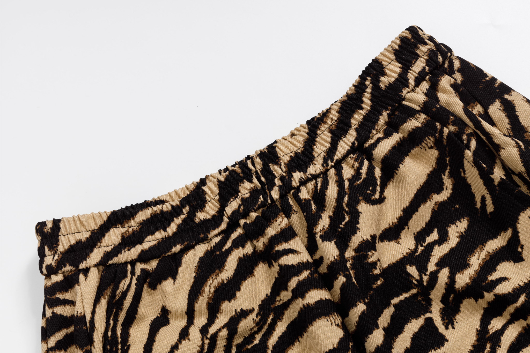 Zebra Print Wide-Leg Pants with Asymmetric Wrap Panel