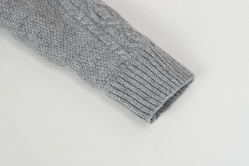 Fleece-Lined Cable Knit Zip Jacket | Faux Fur Collar